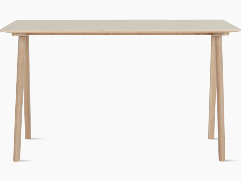 An off white Copenhague 90 Desk viewed from the front