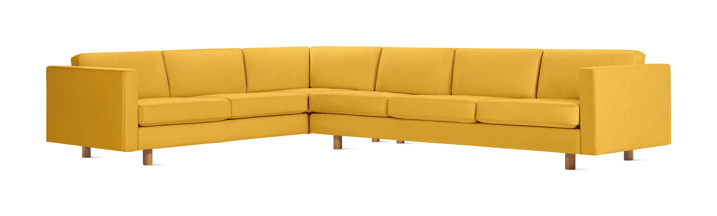 Lispenard Sectional in golden color with 4" legs.
