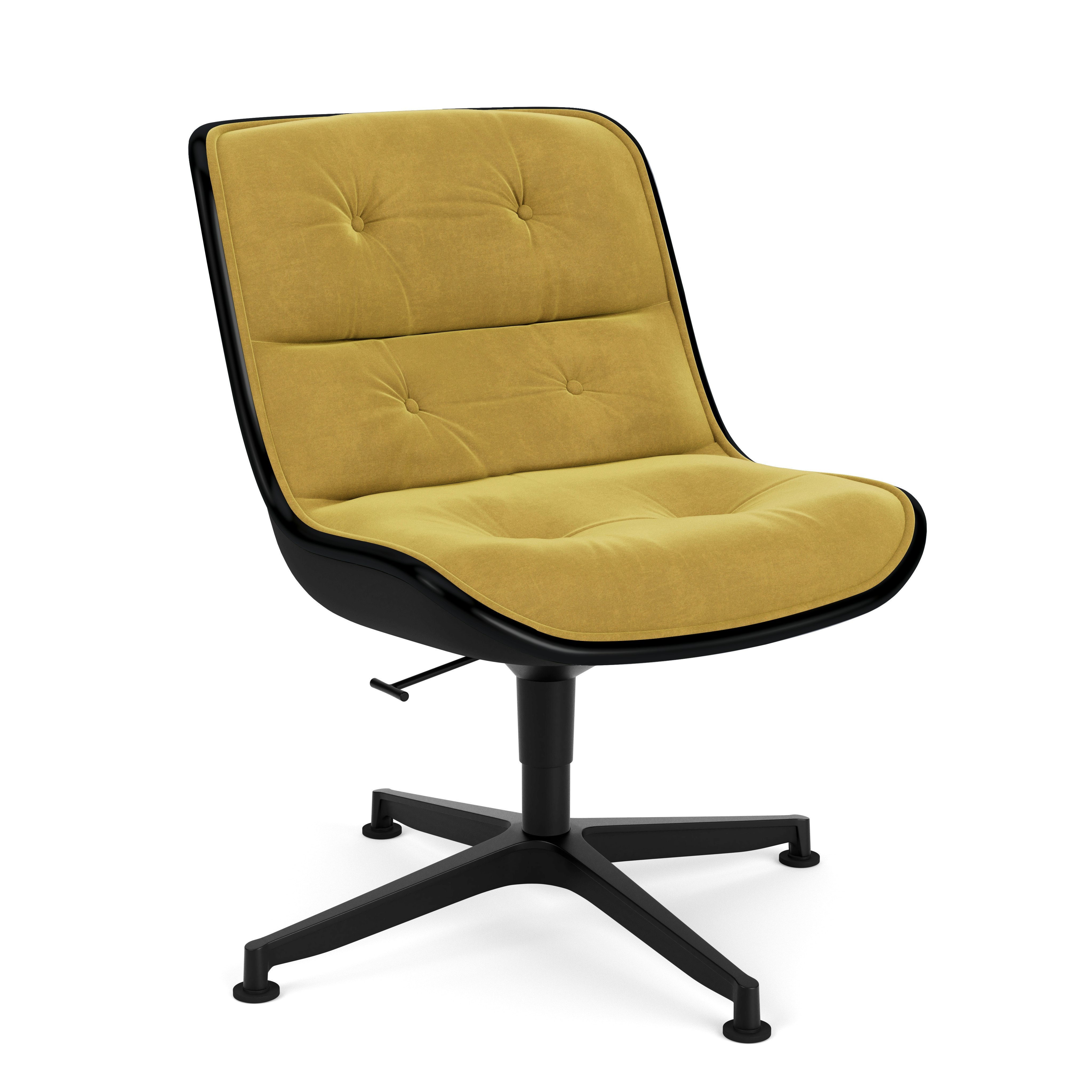 Pollock Executive Side Chair - 4 Star, Black, Knoll Velvet, Amarillo