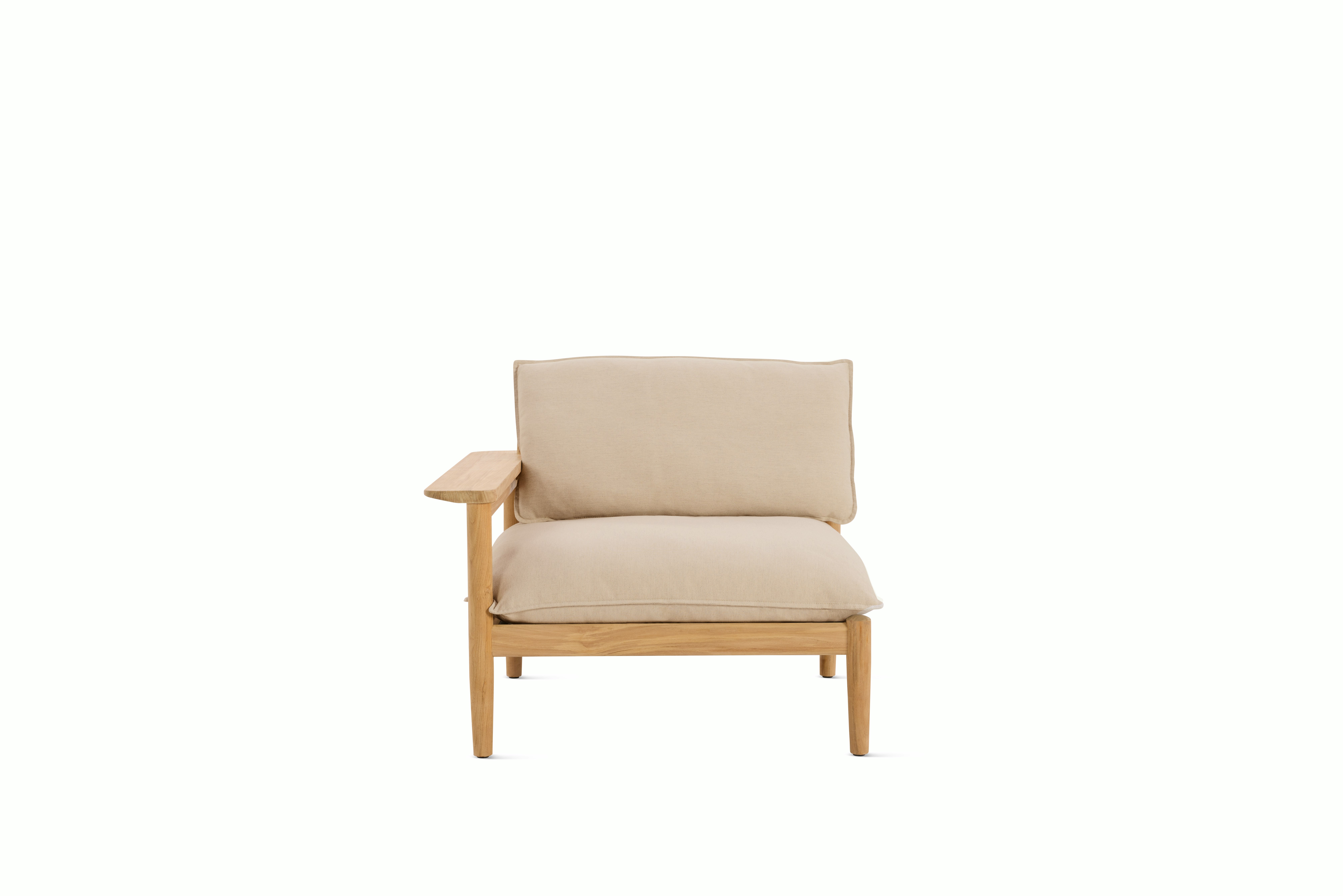 Terassi One Arm Single Seat Module - Left Arm,  Heritage,  Papyrus, FSC Certified