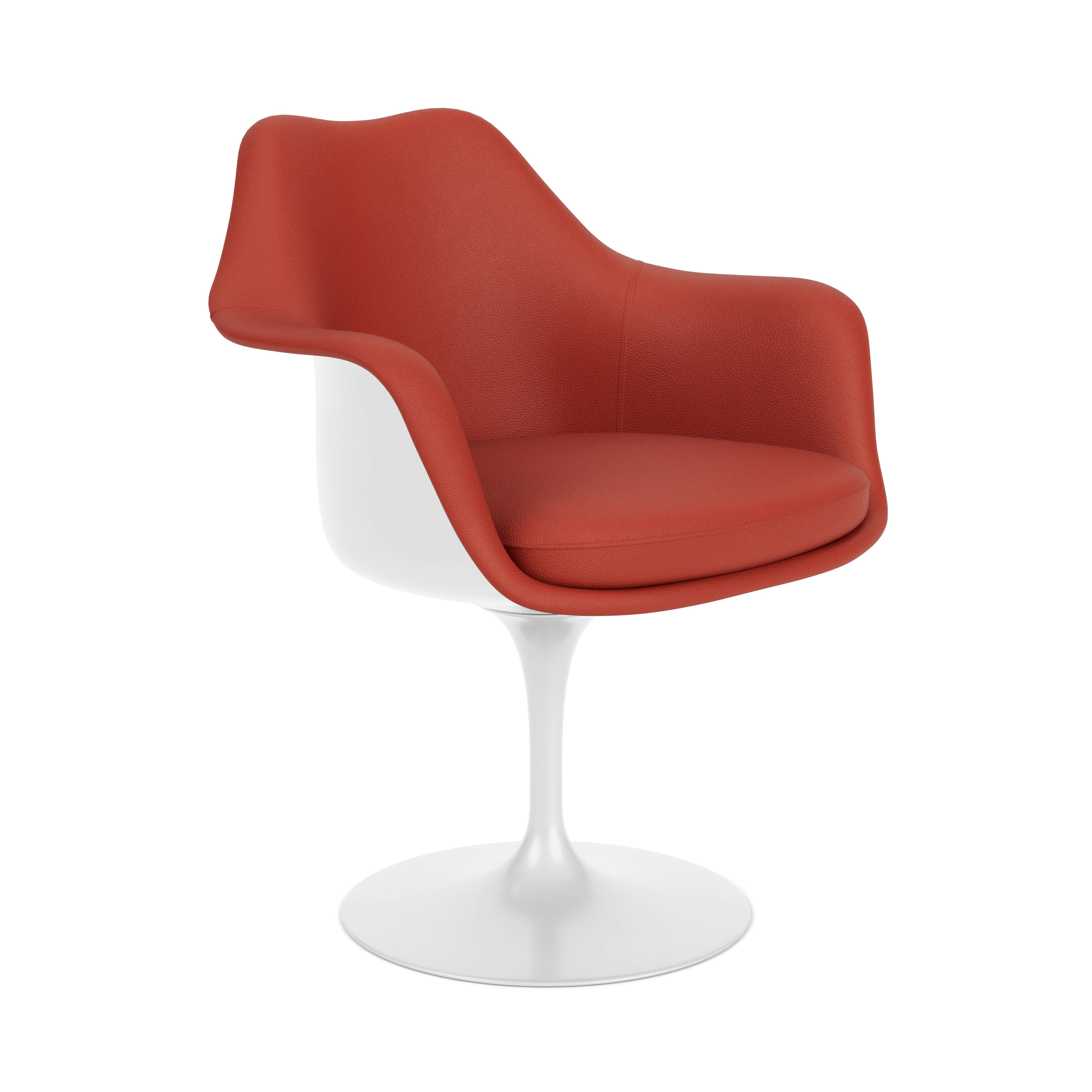 Saarinen Tulip Armchair - Swivel, Fully Upholstered, Prairie, Ranch, White