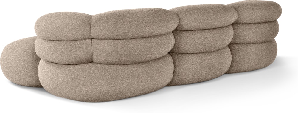 Biboni Sectional - Sectional Chaise, Left Sitting, Solid Sublime, Greige