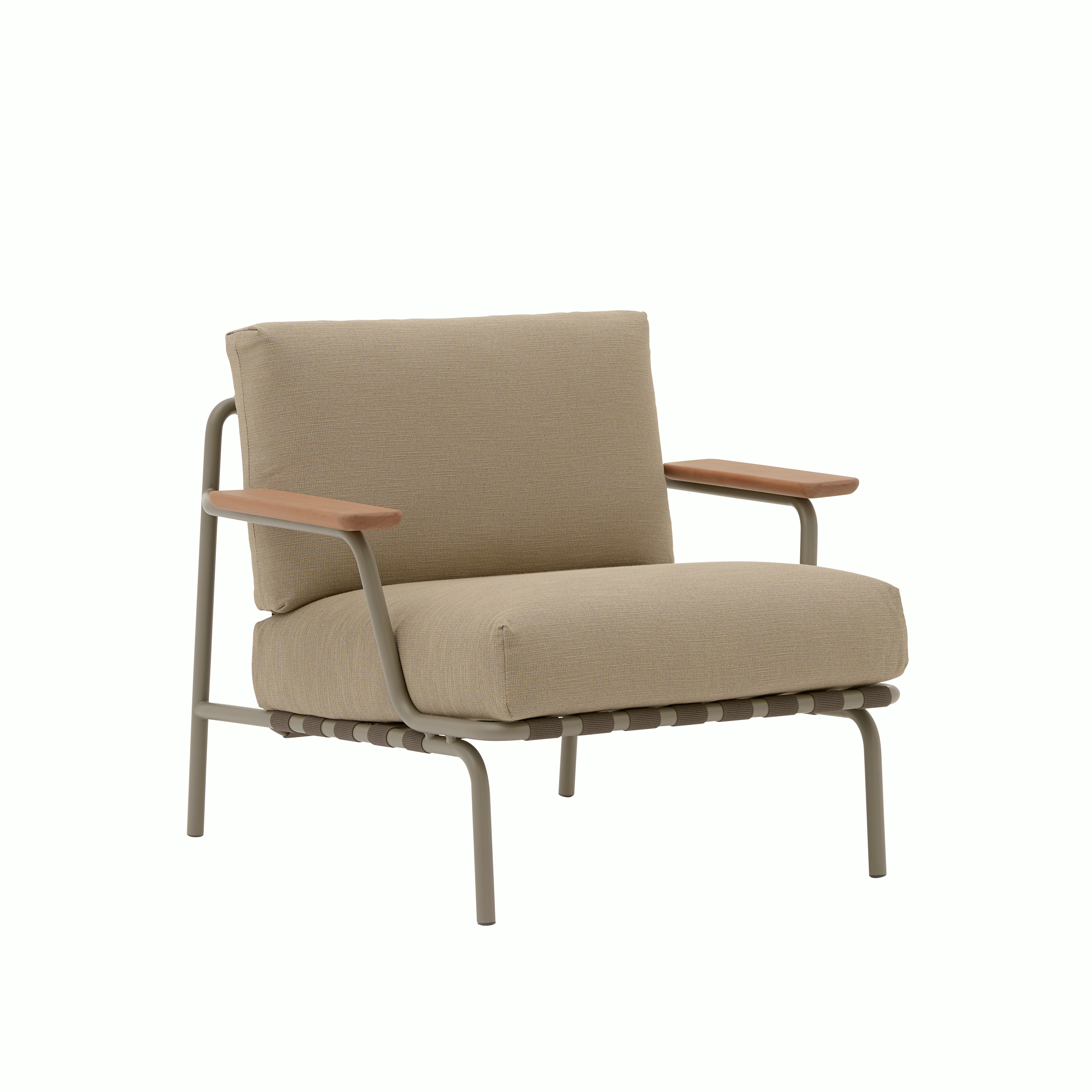Settle Outdoor Lounge Chair - Taupe, Ribbed Weave, Root
