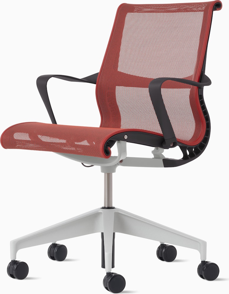 Setu Task Chair - Ribbon Arms,  Intercept,  Canyon,  Graphite,  Silver Alloy