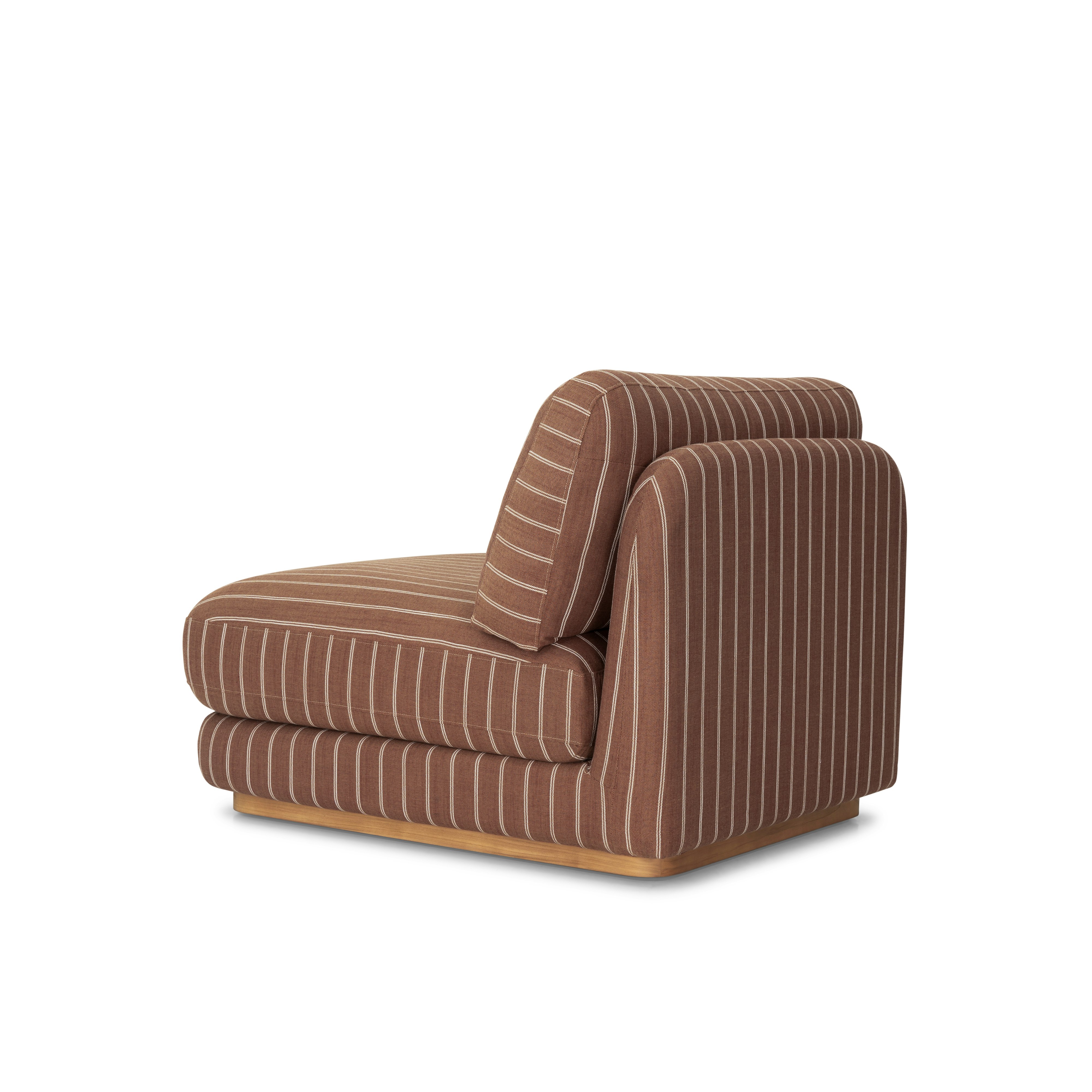 A Stack Outdoor Lounge Chair in Terra Rossa viewed from behind.