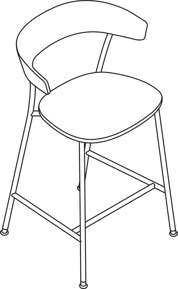 A line drawing - Leeway Stool | Counter Height