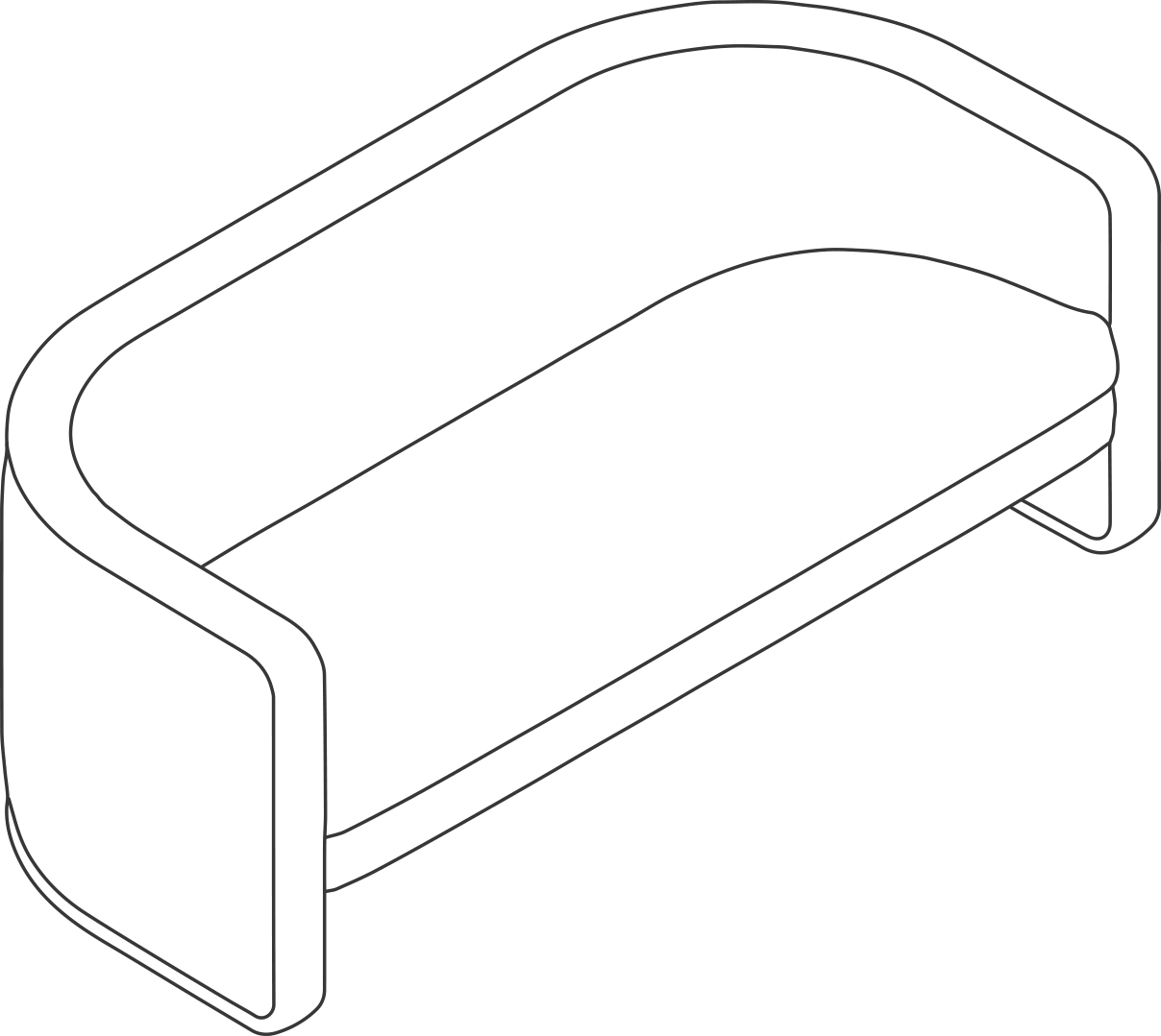 A line drawing - U-Series Sofa | Settee
