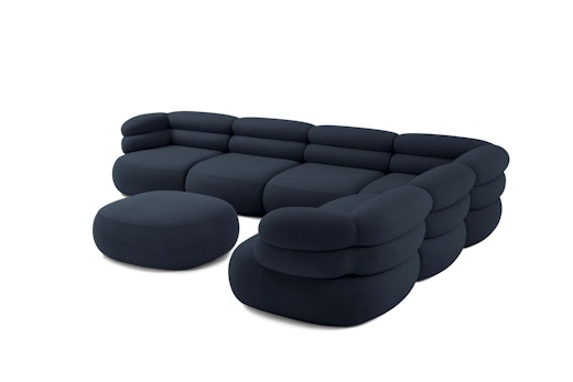 Biboni Corner Sectional Sofa Ottoman
