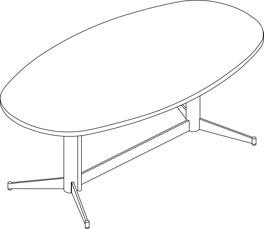 A line drawing - MP Height-Adjustable Table | Oval