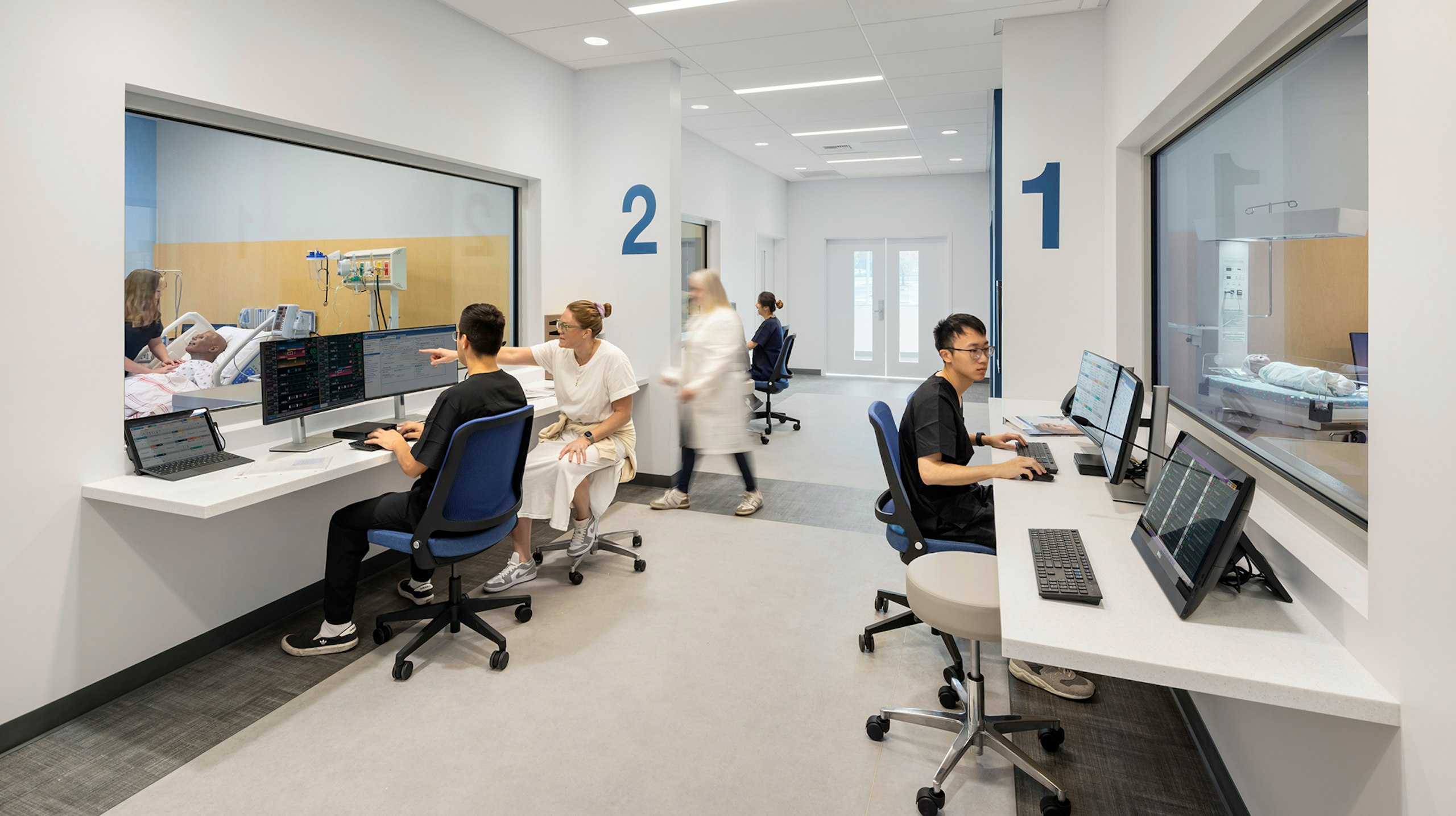 Lab simulation control room at the Sequoia Nursing school at Evergreen Valley College.