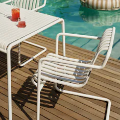 Palissade Cantilever Dining Armchair - Cream White