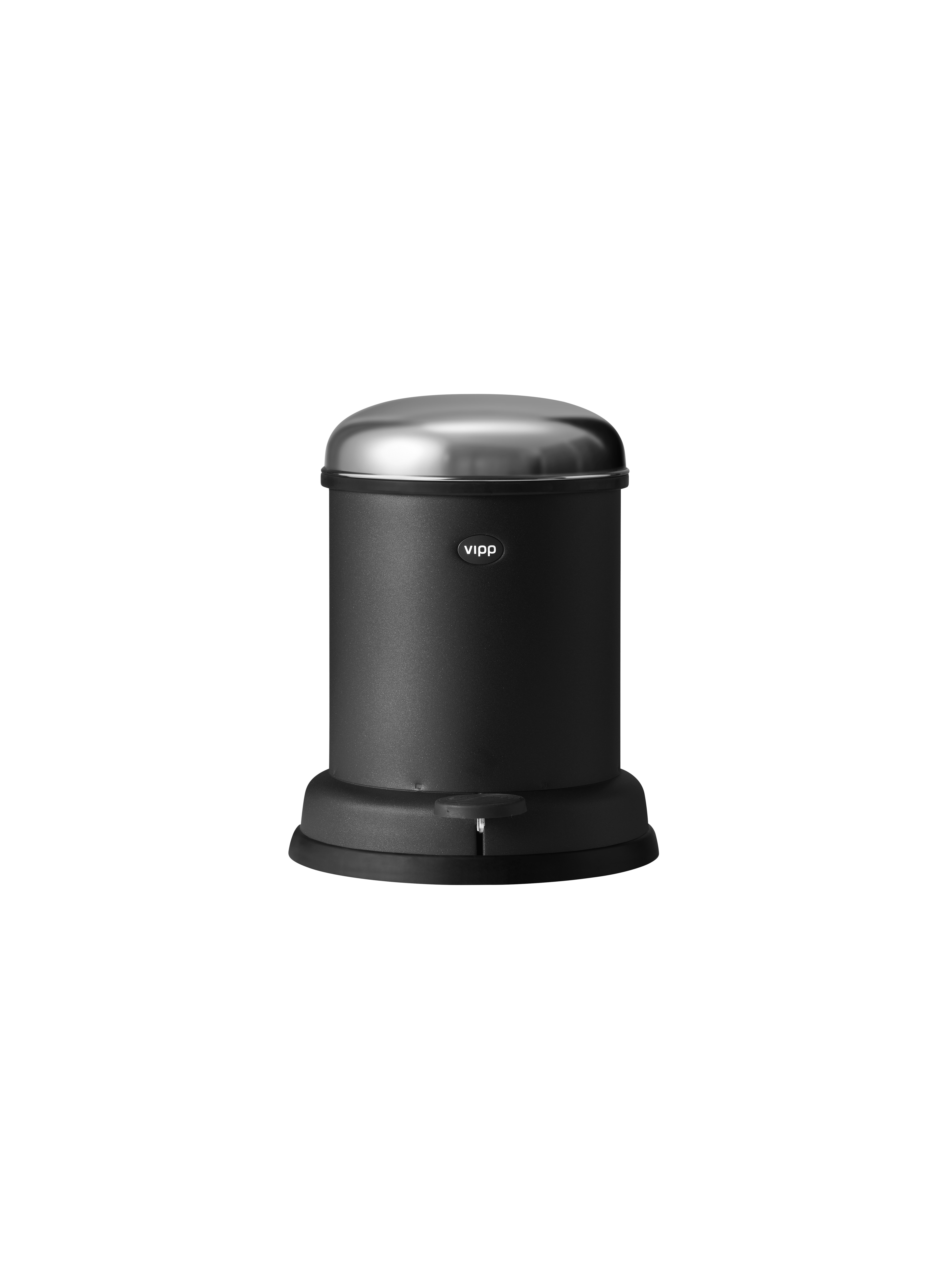A Vipp Pedal Bin Viewed from the front.