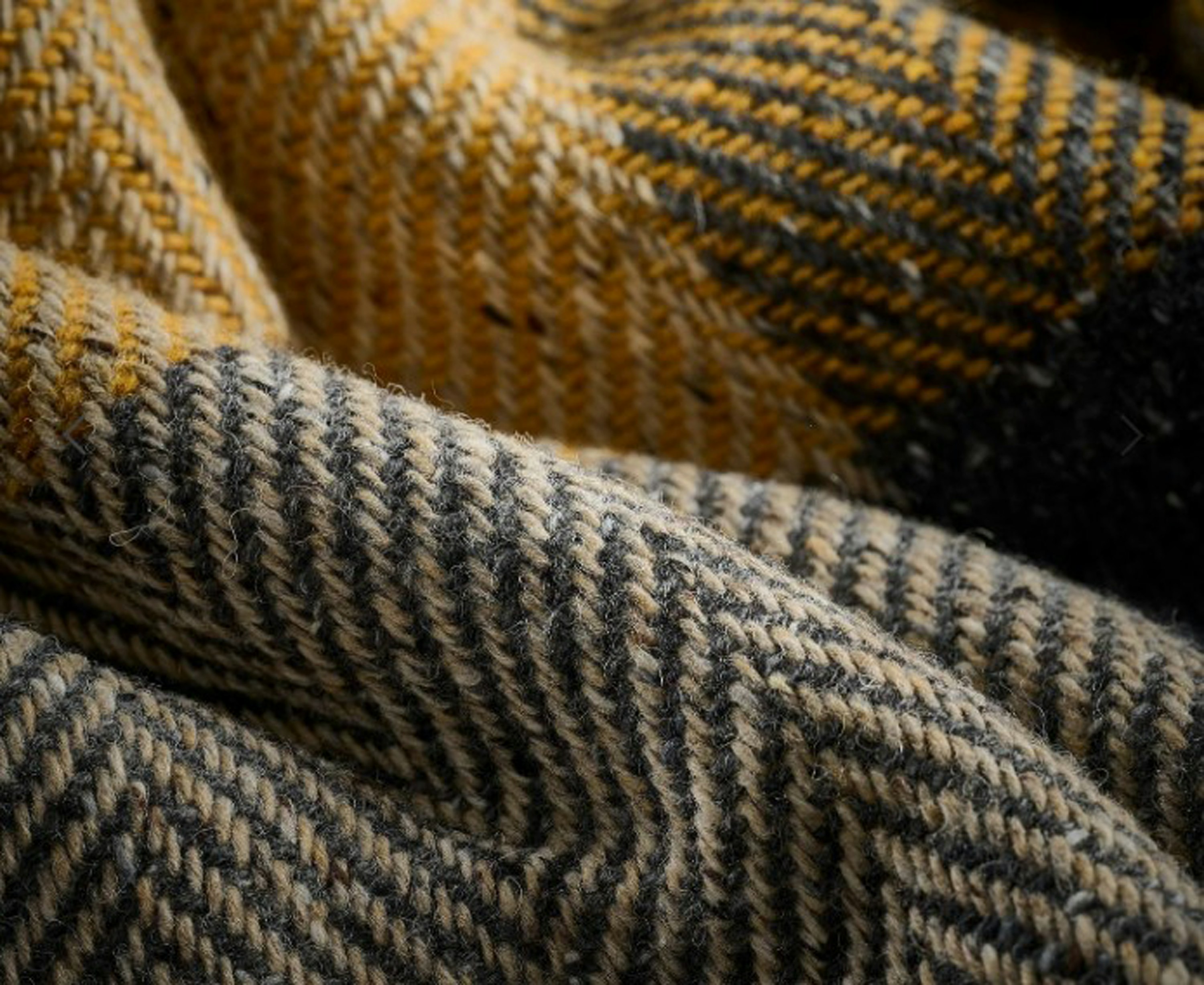 A detailed look at a Heavy Donegal Throw in Peat.