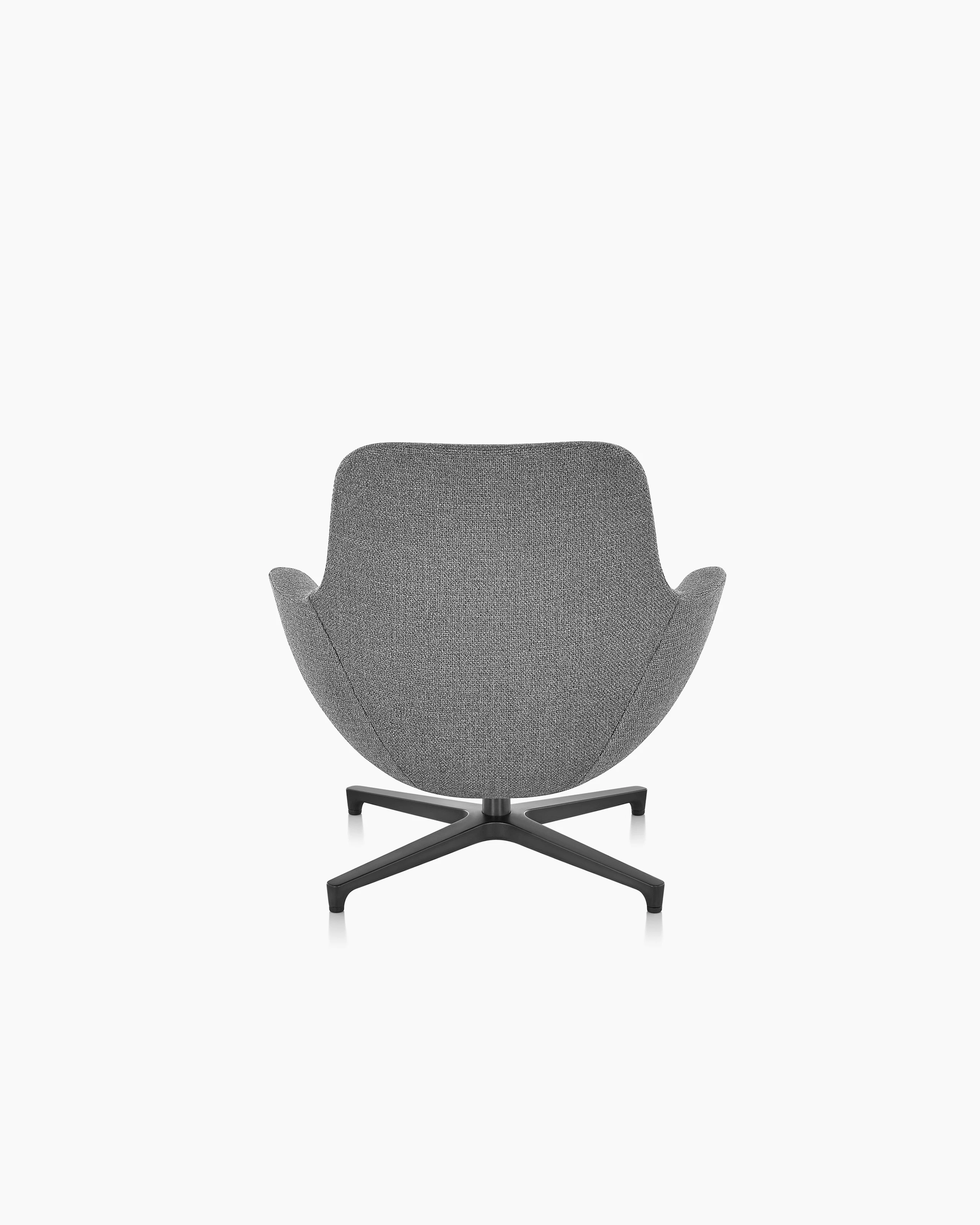 A gray Saiba Lounge Chair with a four-star swivel base, viewed from behind.