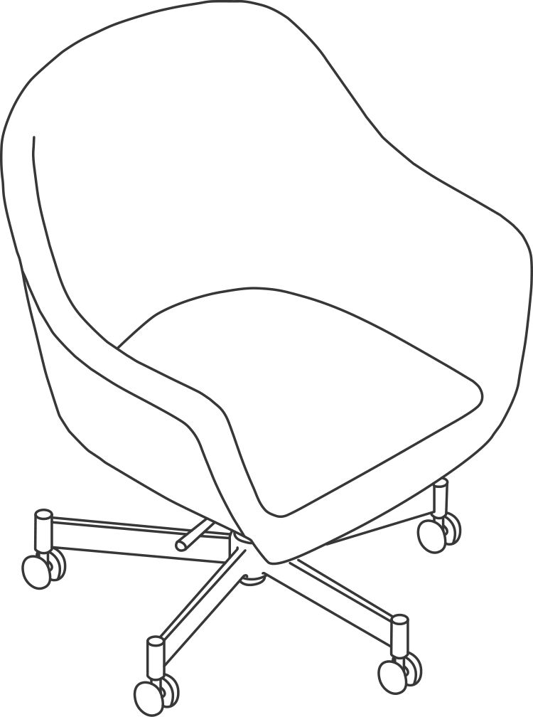 A line drawing - Bumper Conference Chair | Standard Arms
