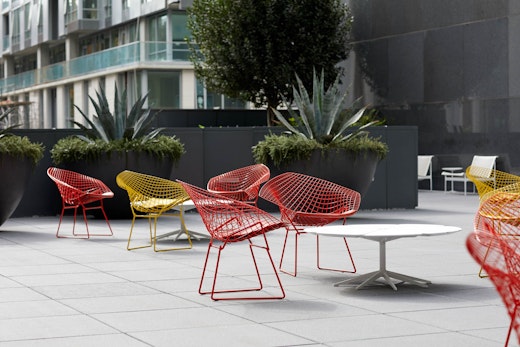 Bertoia Diamond Chair Richard Schultz Petal Coffee Table outdoor community shared spaces