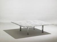 D'Urso Low Table with Calcatta marble top and polished chrome legs