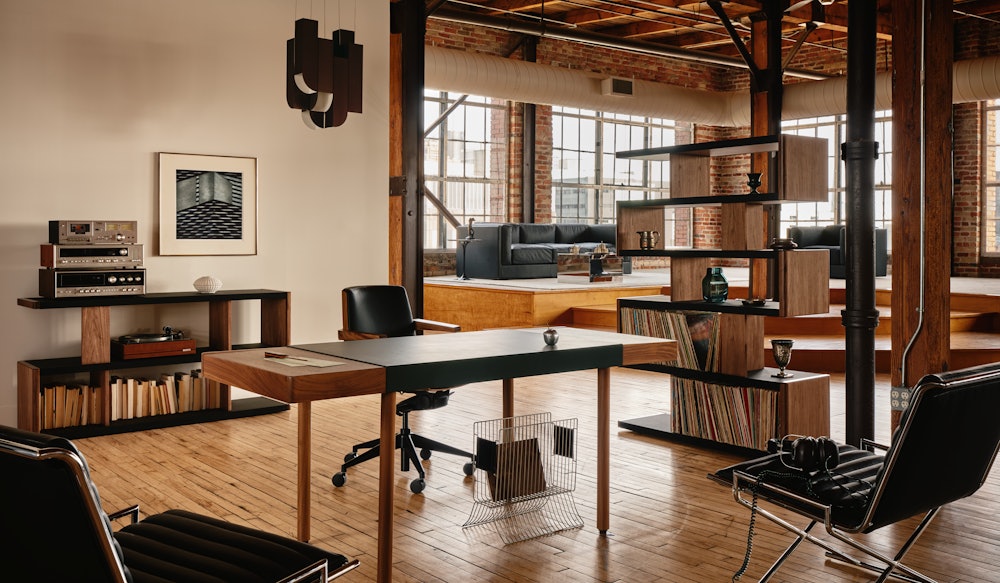 New Canaan Leatherwrap Sit-to-Stand Desk