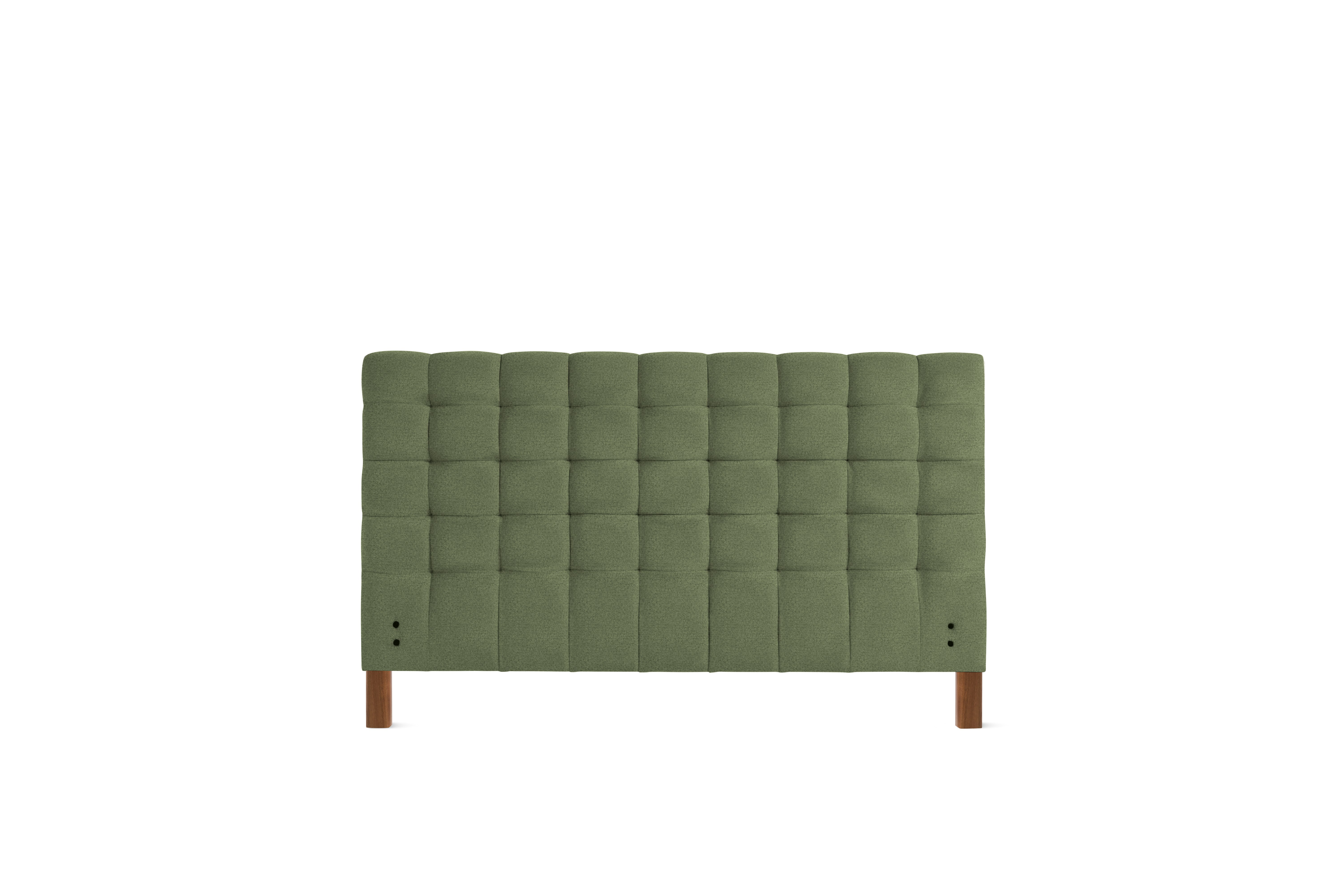 A Madeleine Headboard in Beck, Woodlet, Walnut viewed from the front.