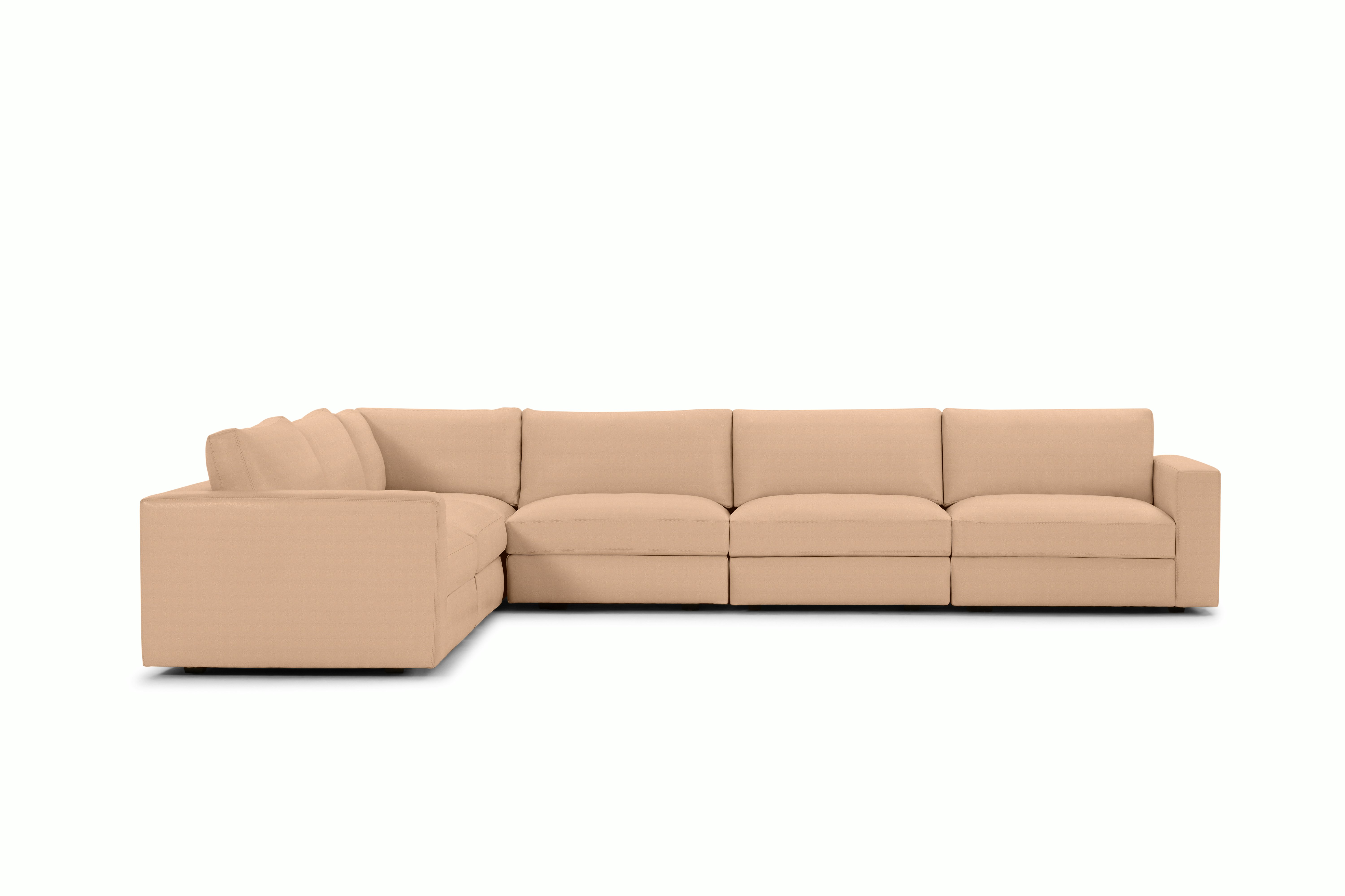 Reid Corner Sectional - L-Shaped Six Seater Sectional,  Standard,  Prone Leather,  Balsa,  1" Block"