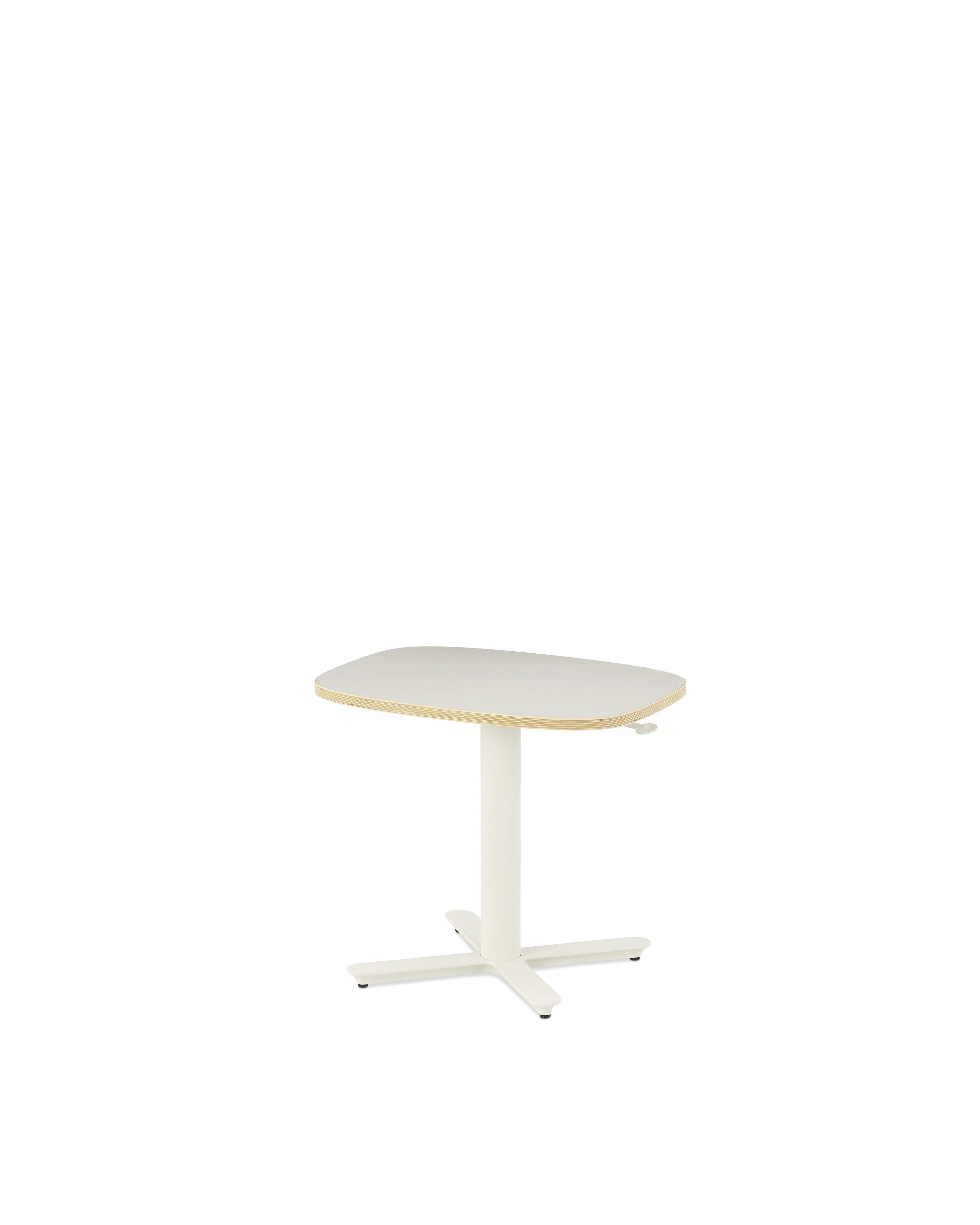 Small Passport Work table with white top, white base and glides
