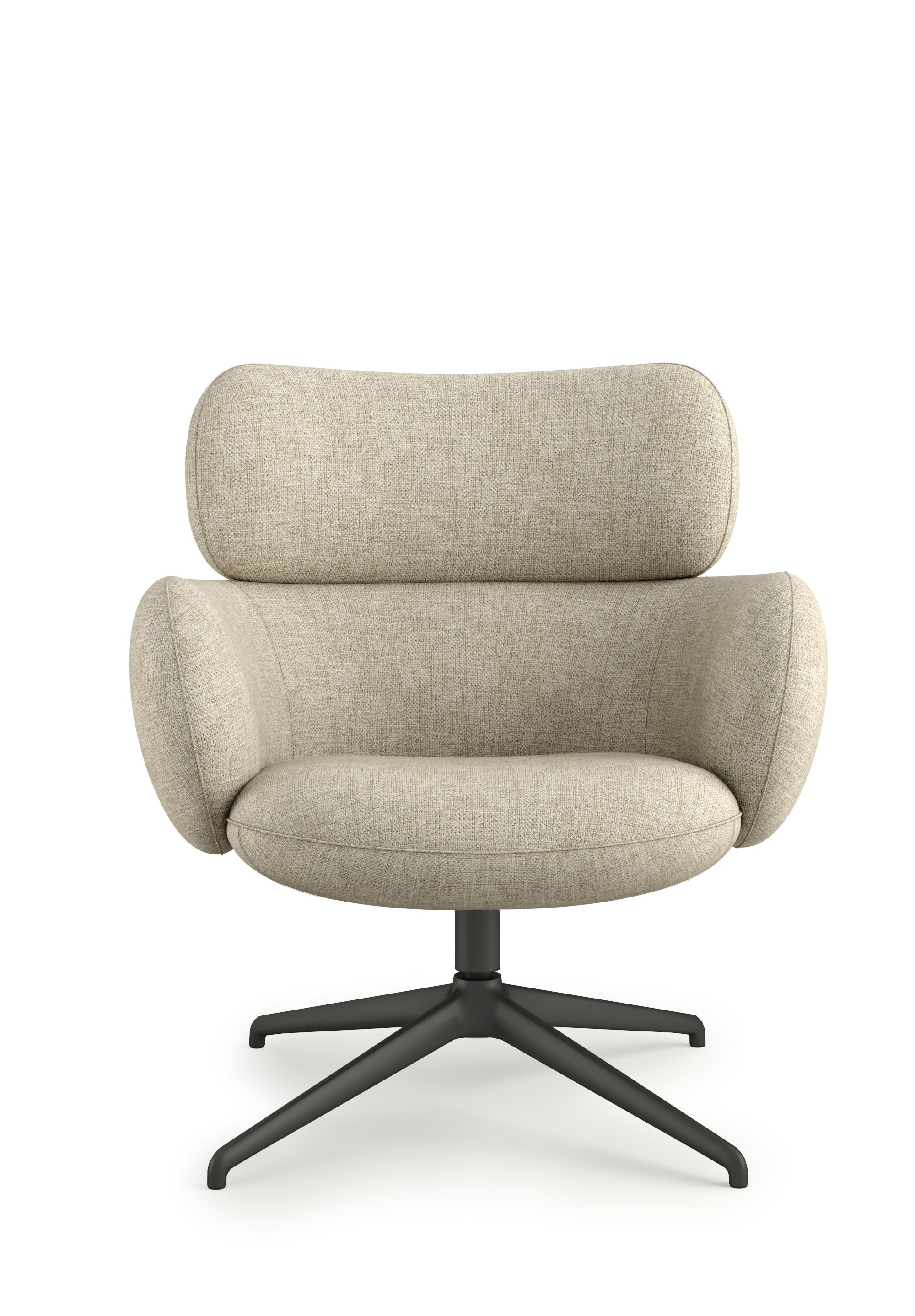 Blis Swivel Chair  - Black, Crypton Robusta, Linen
