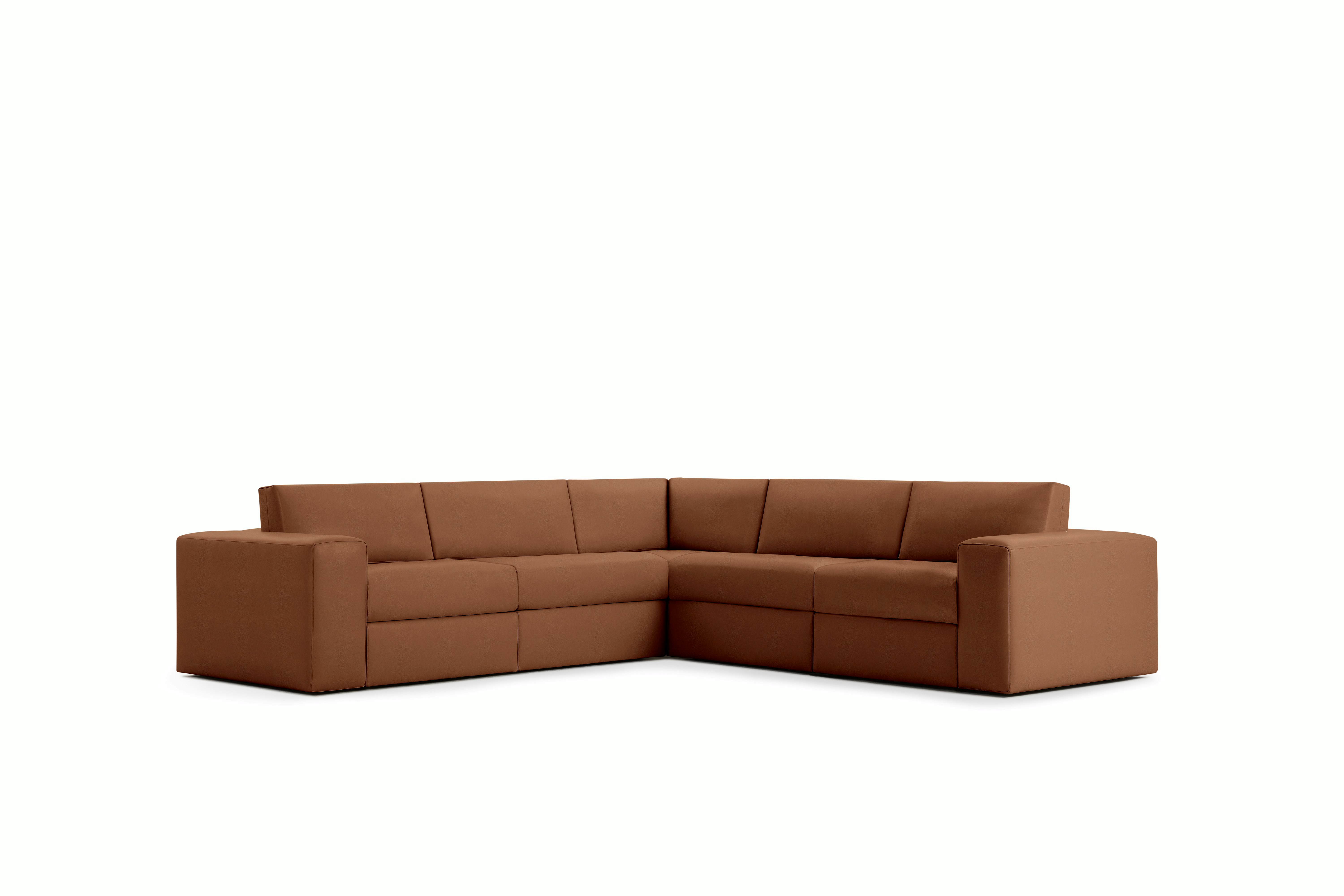 Irvin Corner Sectional -  Vienna Leather,  Cognac