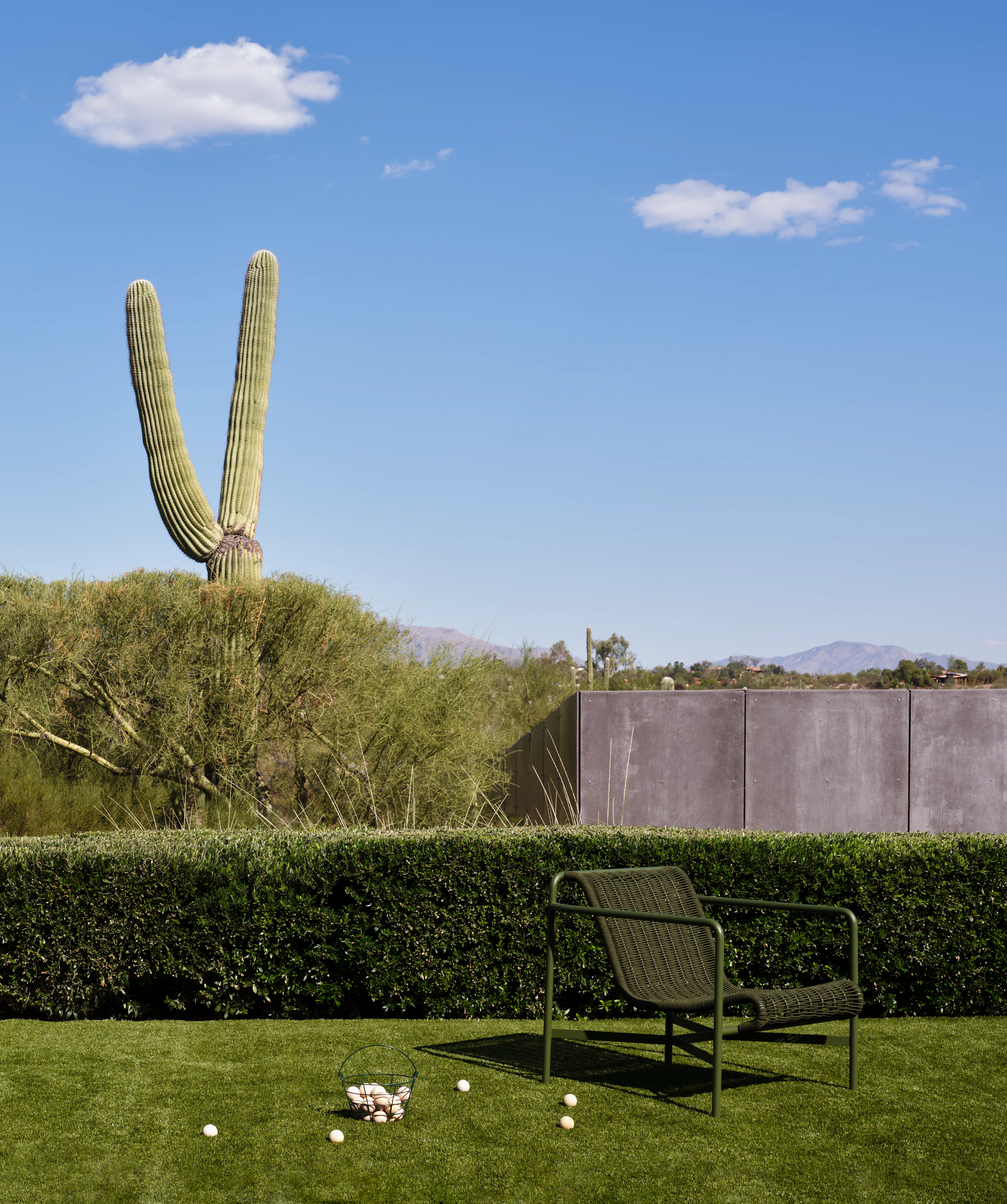 Palissade Cord Lounge Chair in Low Back Olive