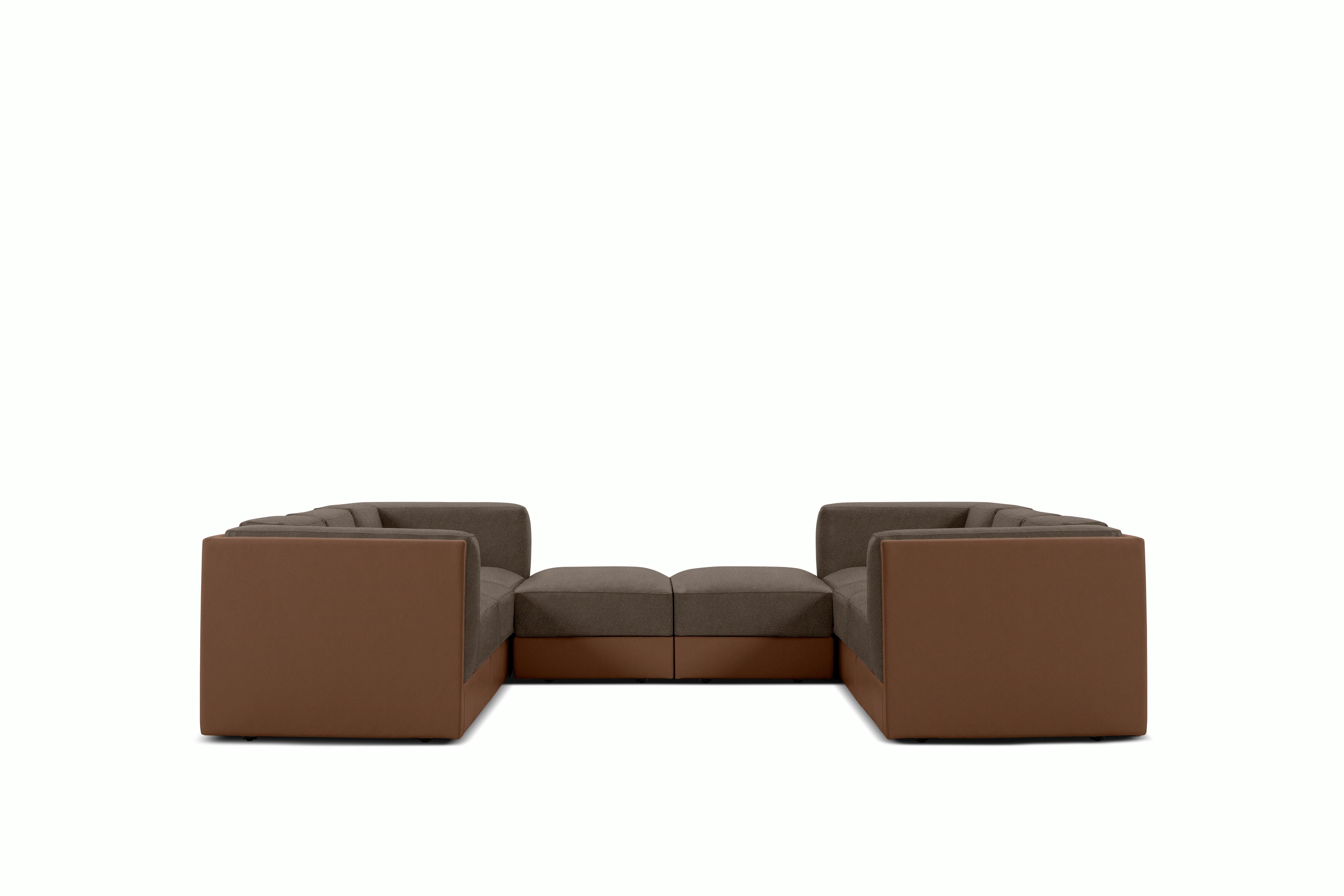 Symme U-Sectional - Leather Frame,  Prone Leather,  Ledge,  Pecora,  Chocolate