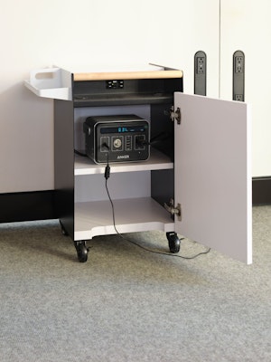 Tech cart 24h open access to battery antenna workspaces hybrid storage