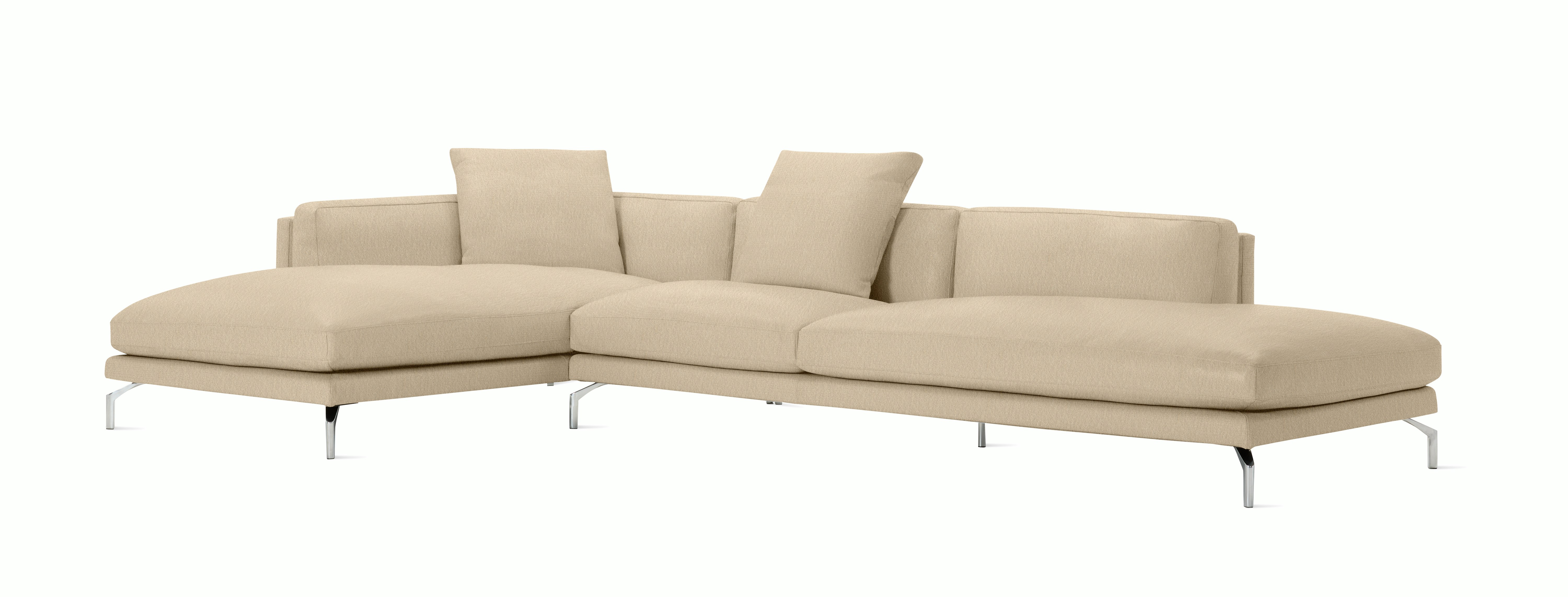 Como Open Sectional - Left Facing, Fabric, Album Linen, Straw
