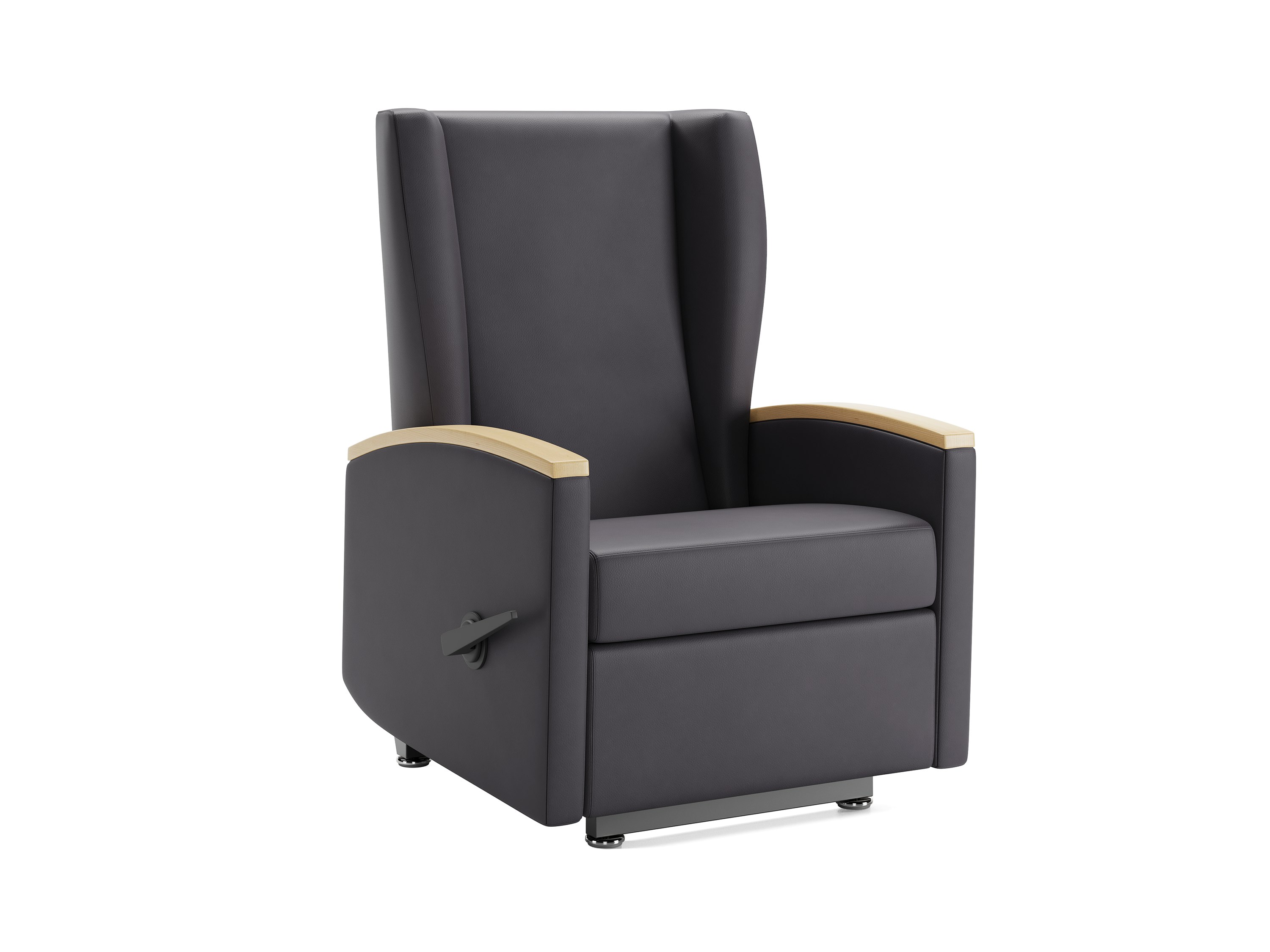 Culla Reclining Glider, angle, purple and wooded caps