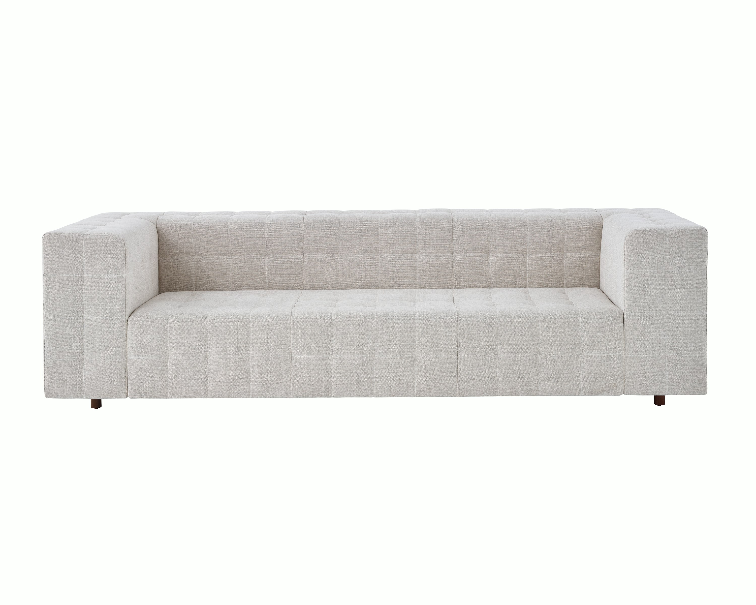 Rapport Sofa with walnut legs.