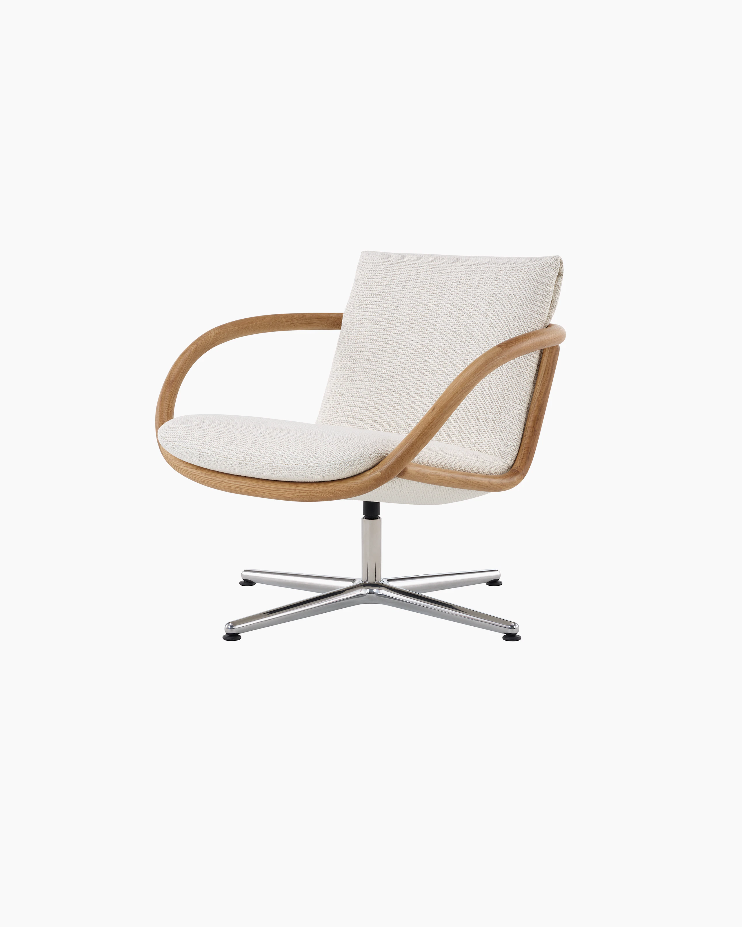 Full Loop Lounge Chair in Oak and Capri white sweep image.