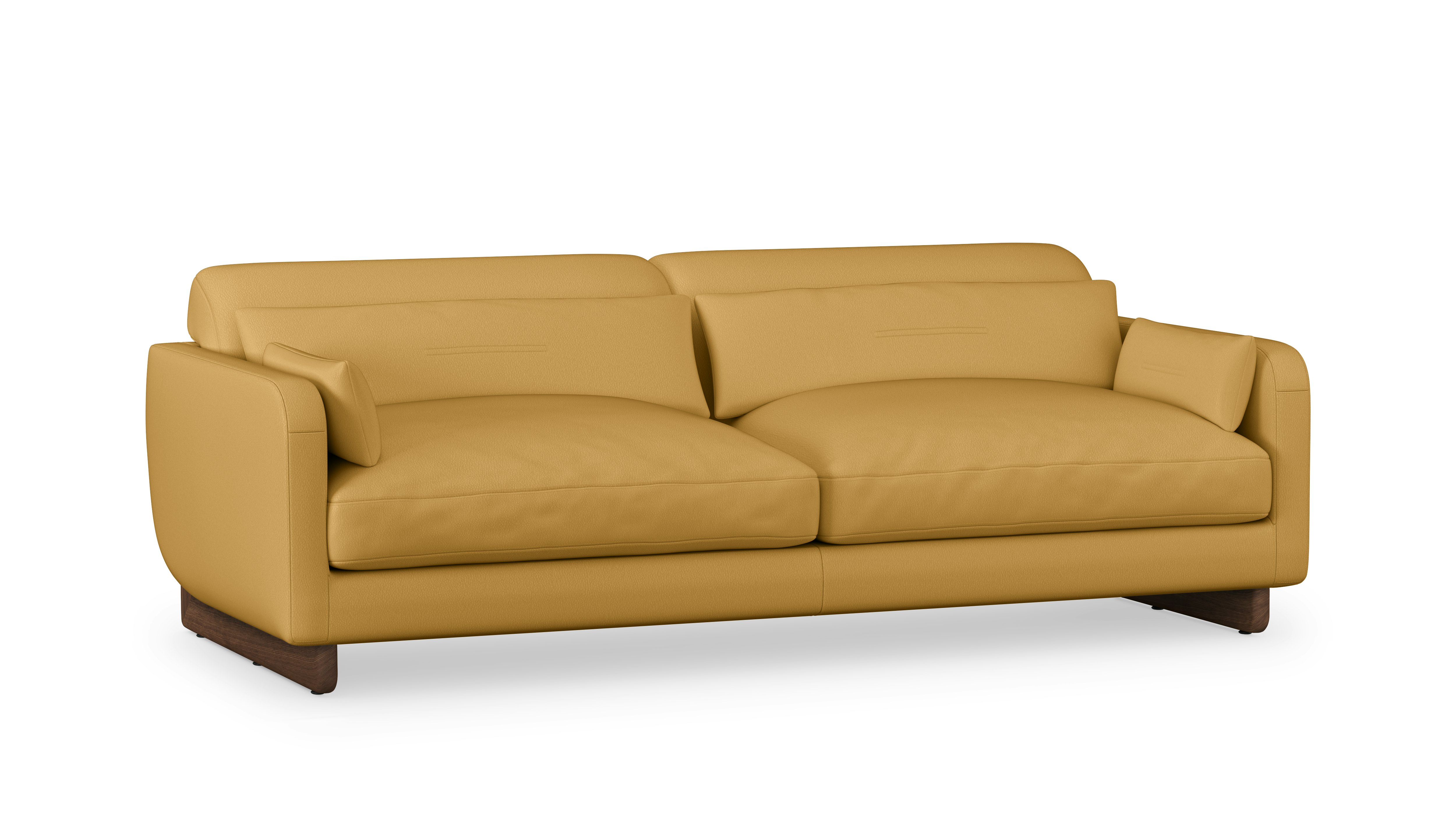 Contra Sofa - 84 Inch, Prone Leather, Yarrow, Walnut