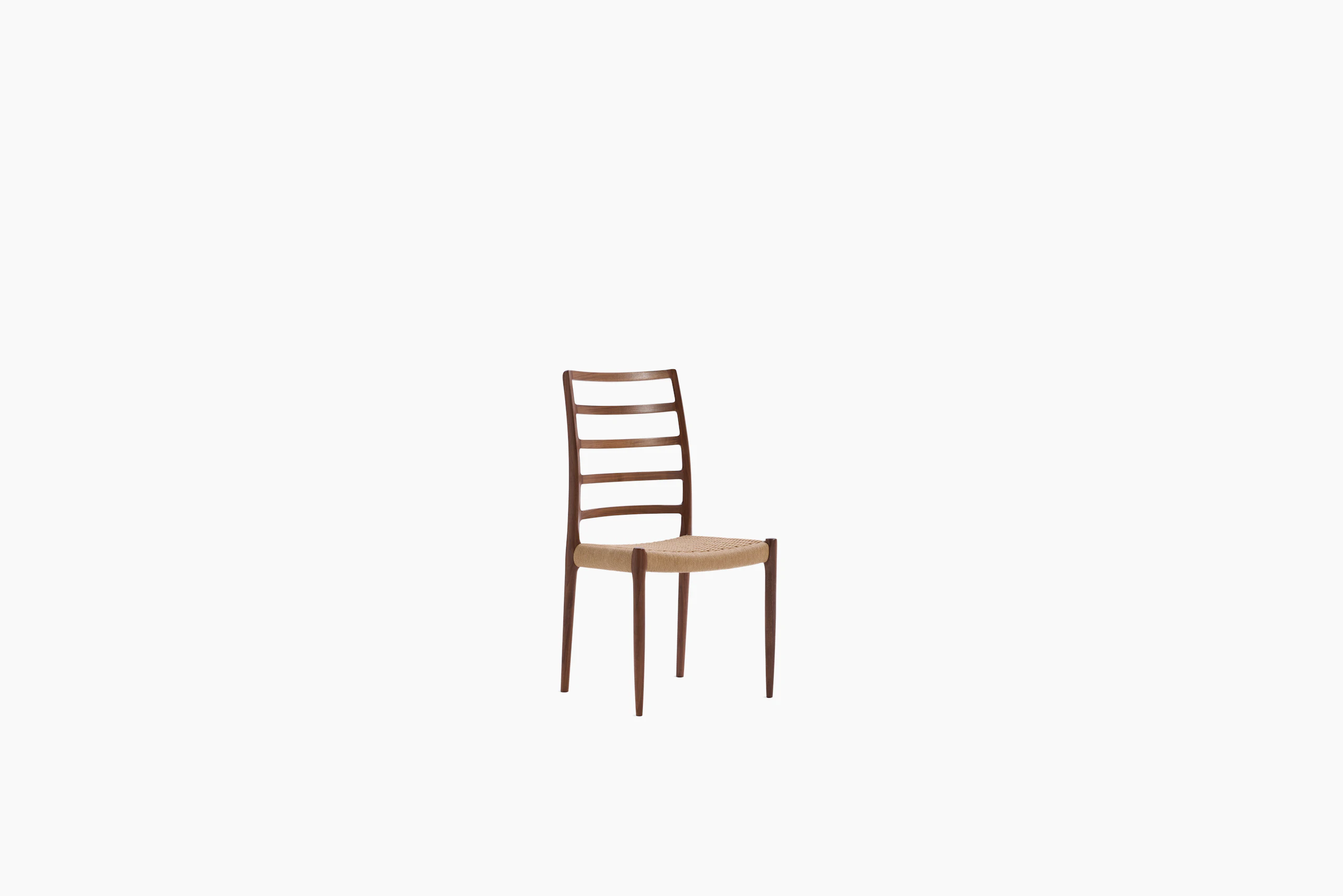 Moller 82 Side Chair - walnut, woven