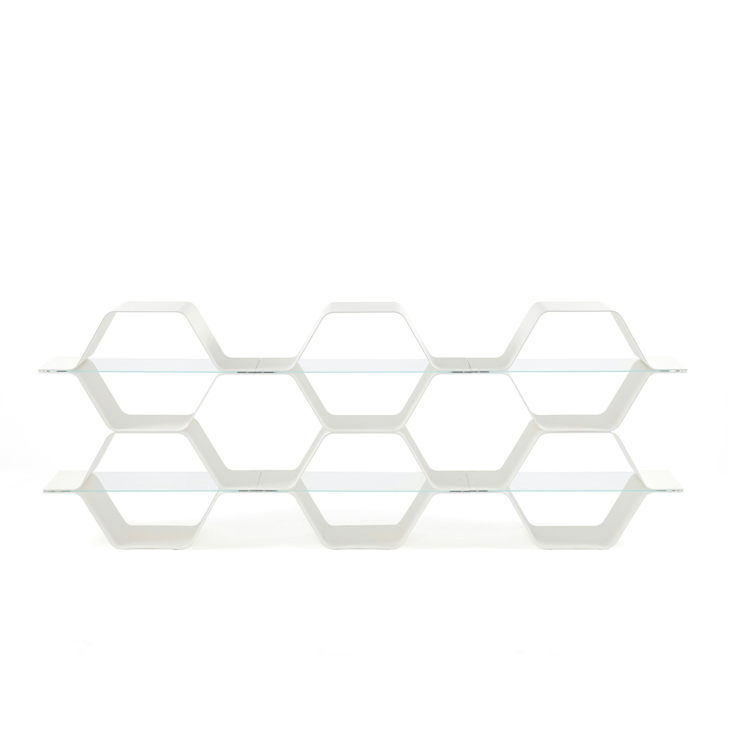 Honeycomb Modular Shelving 6 Cells - Configuration E, Horizontal, White