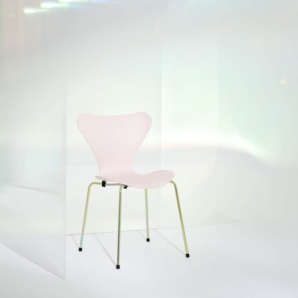 Series 7 Chair - Lacquered, 7:14 AM Pink, Rainbow Steel
