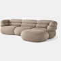 Biboni Sectional - Sectional Chaise, Left Sitting, Solid Sublime, Greige