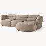 Biboni Sectional - Sectional Chaise, Left Sitting, Solid Sublime, Greige