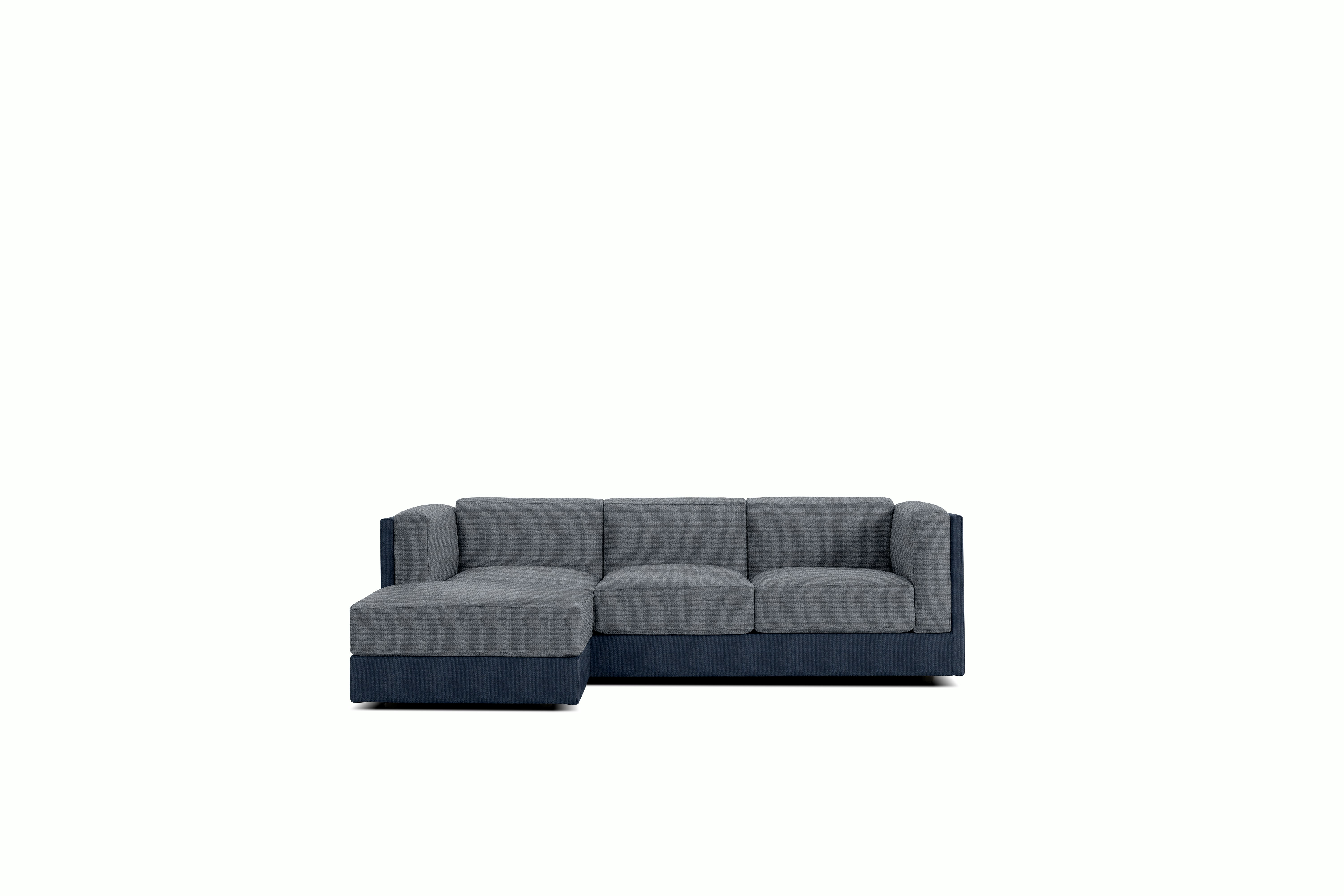 Symme Sectional Chaise - Fabric Frame,  Pebble Weave,  Lapis,  Pebble Weave,  Pumice