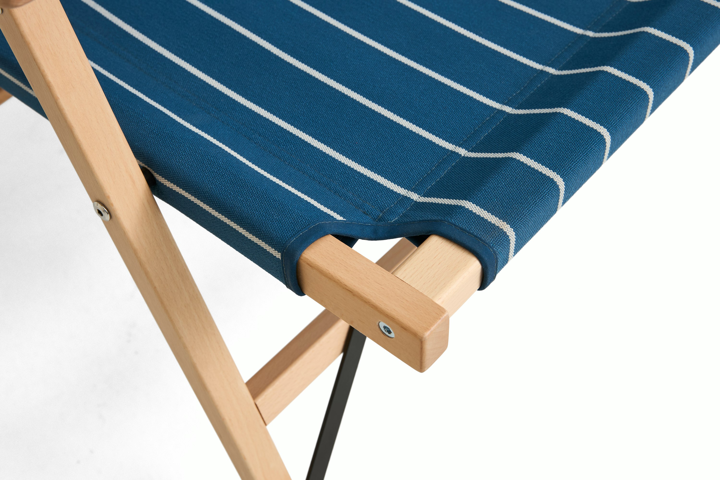 Outdoor Market Folding Sofa - Blue With Beige Stripe