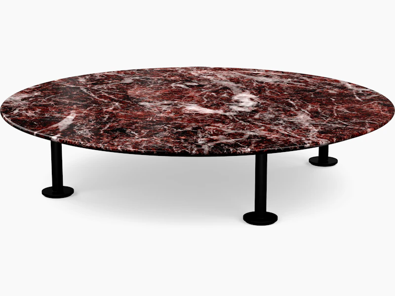 Grasshopper Coffee Table - Marble, Polished Rosso Rubino, Black