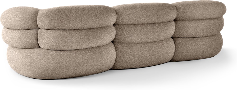 Biboni Sofa - Three Seater, Solid Sublime, Greige