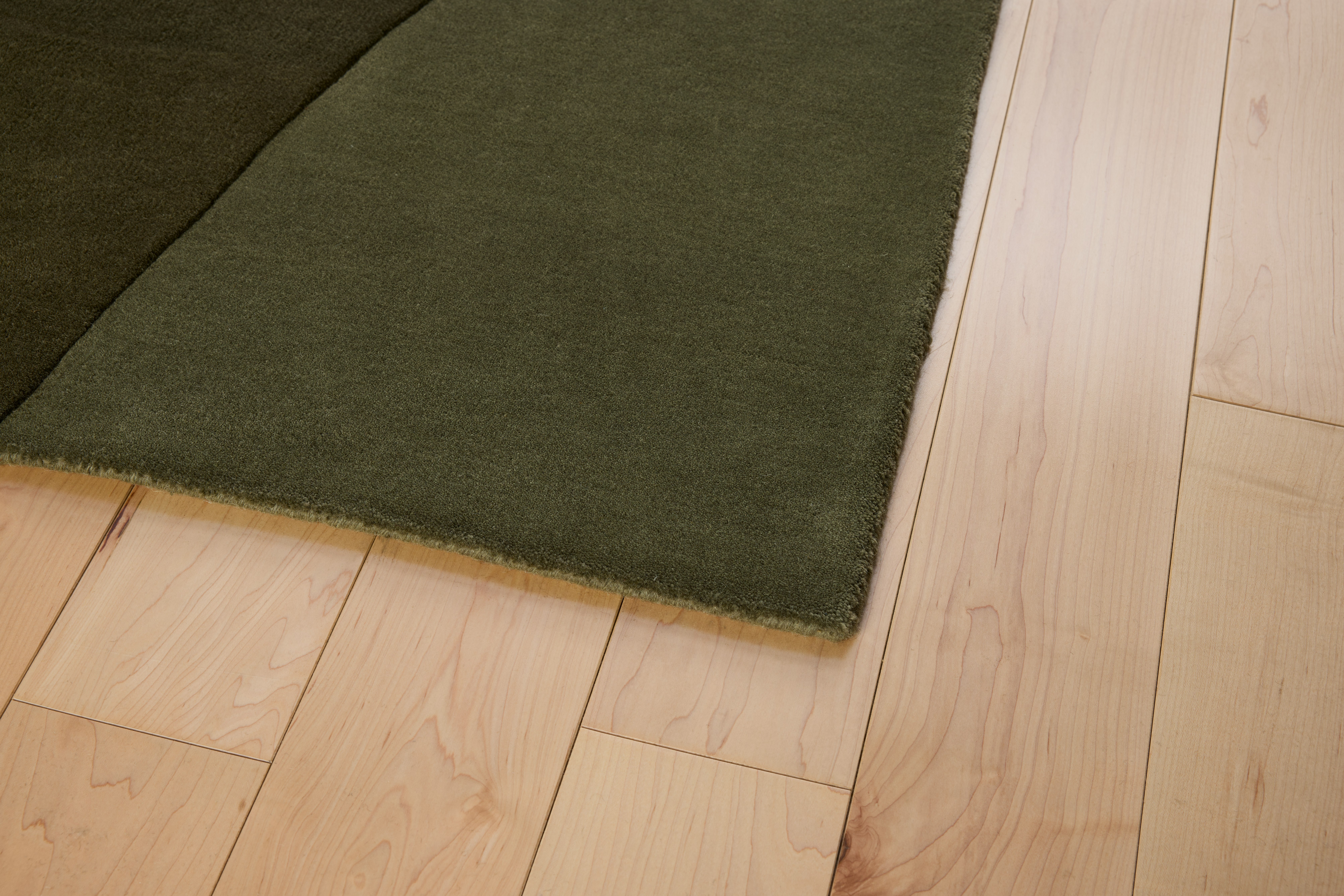 A detailed look at Stem Rug in Green.