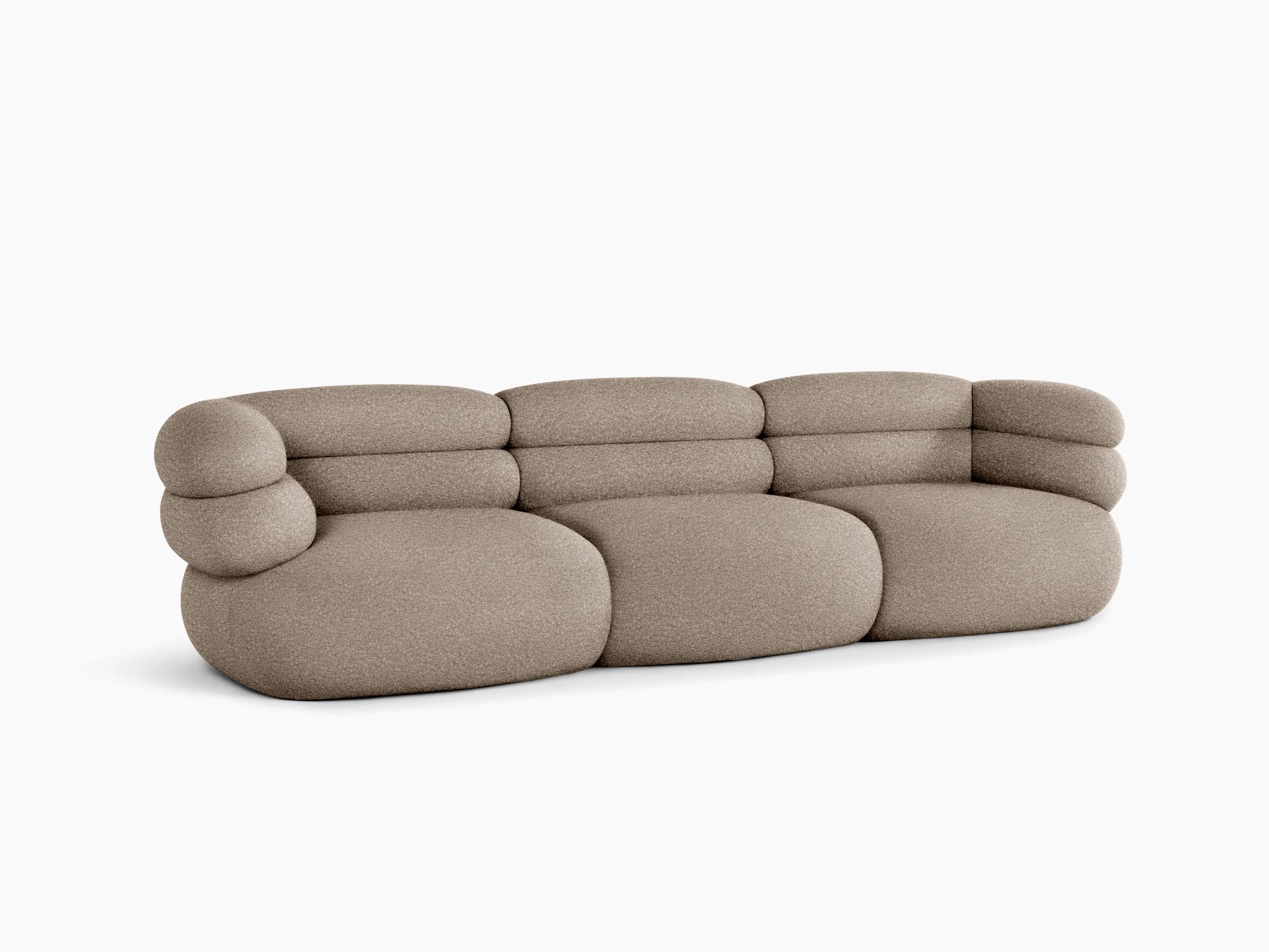 Biboni Sofa - Three Seater, Solid Sublime, Greige
