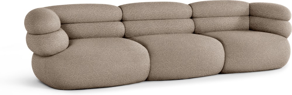 Biboni Sofa - Three Seater, Solid Sublime, Greige