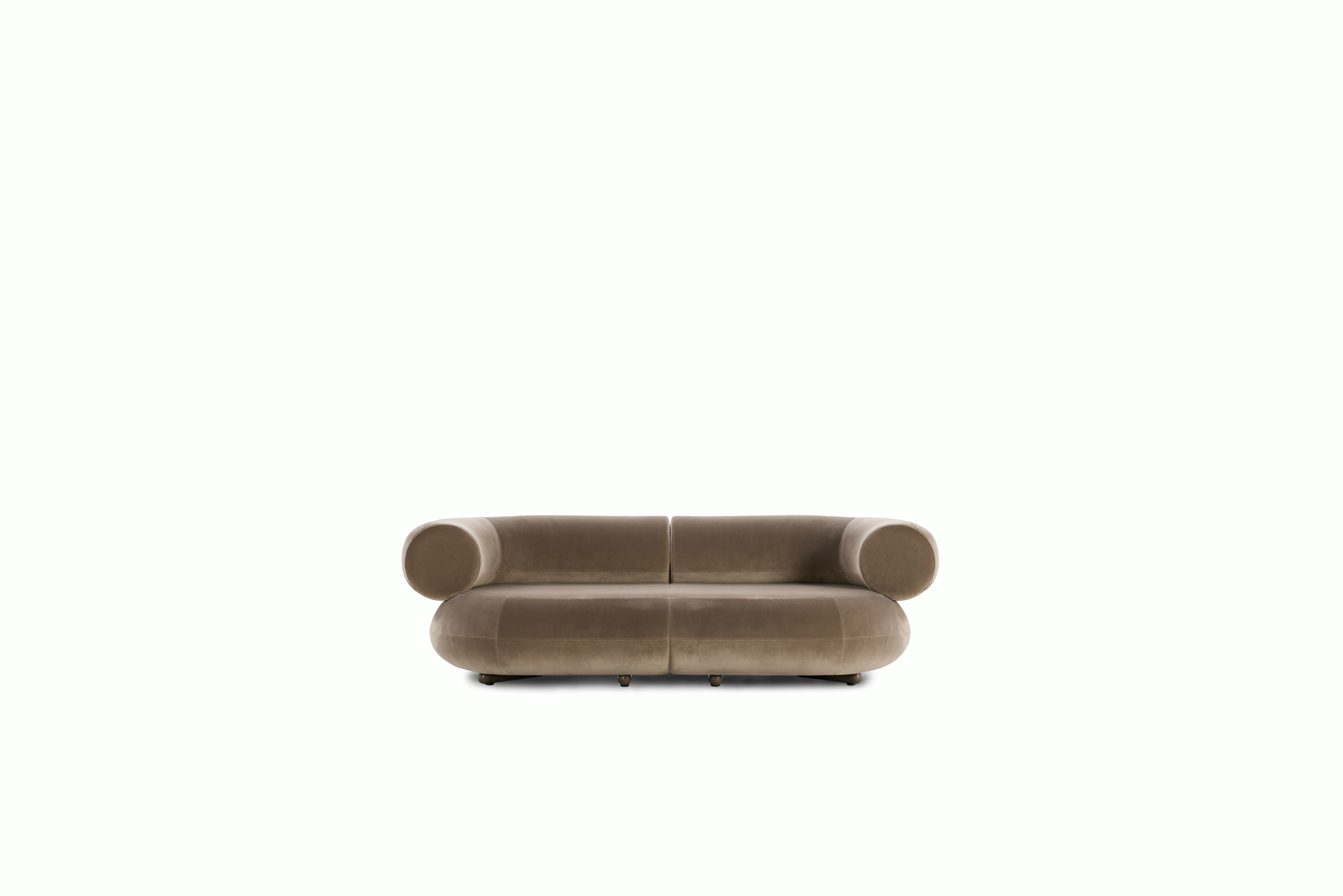 Fat Sofa - 94 in,  royal-velvet - almond