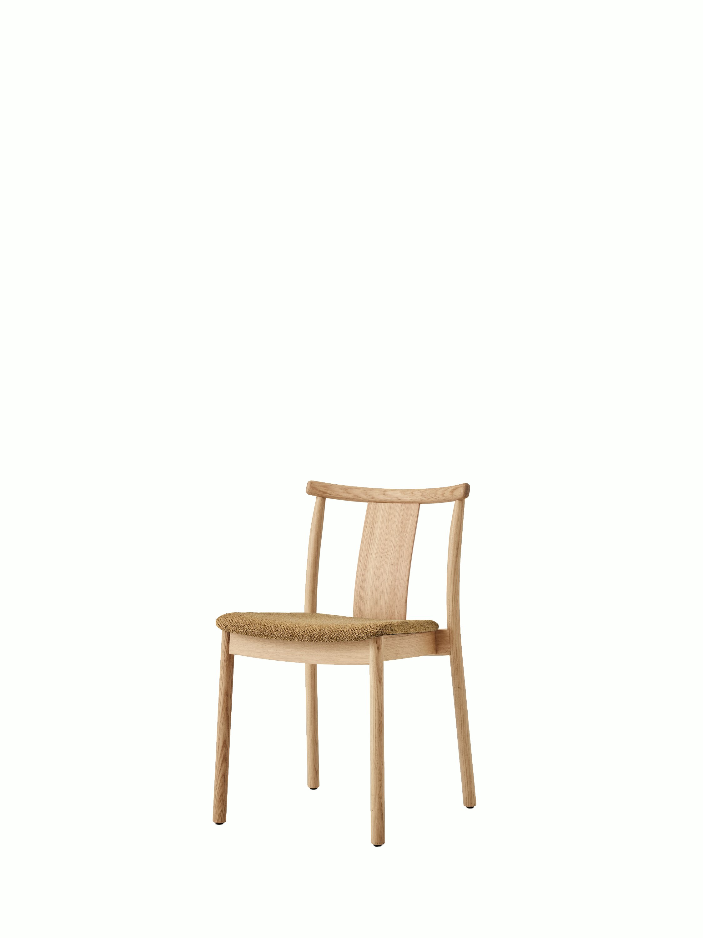 Merkur Dining Chair - Upholstered, Beige Boucle, Oak
