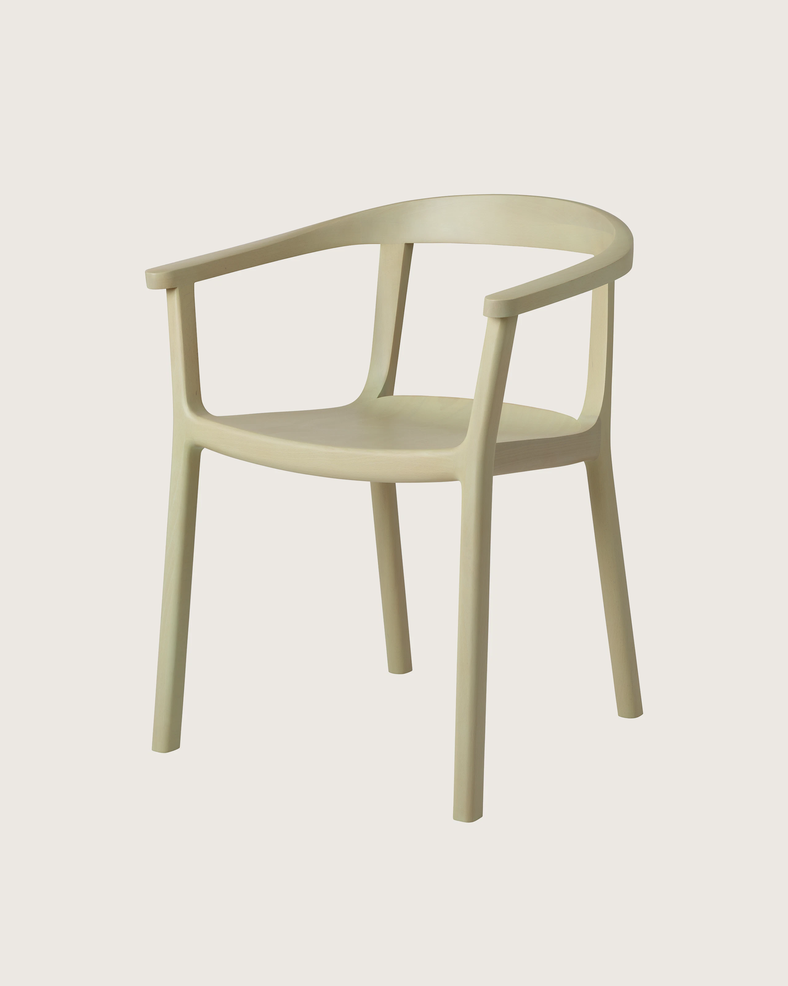 Lijn Armchair by Carole Baijings for Geiger in Sundrift frame, angled front view on a white sweep.